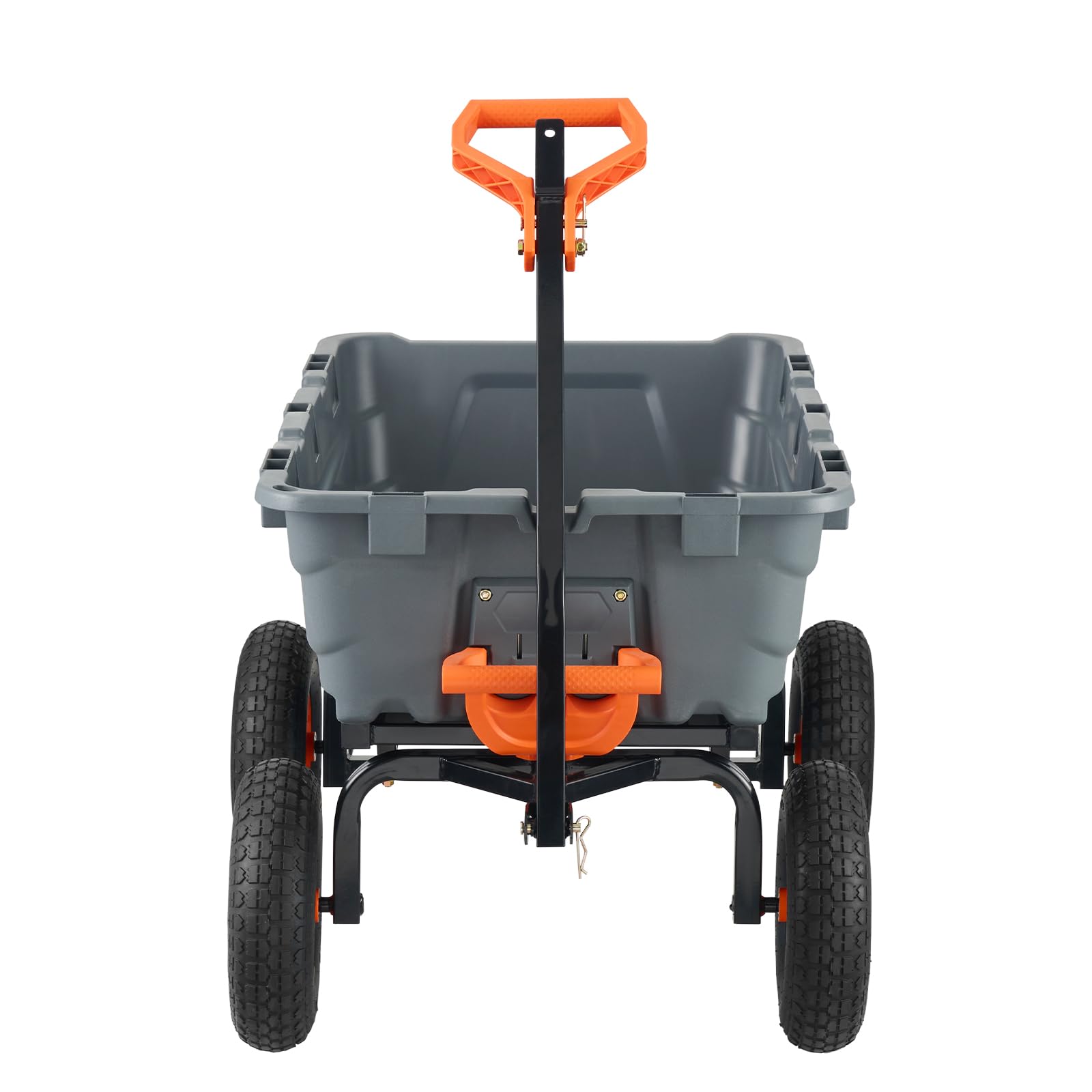 2-in-1 Convertible Garden Dump Cart: 1500lbs Heavy Duty Tow-Behind Trailer