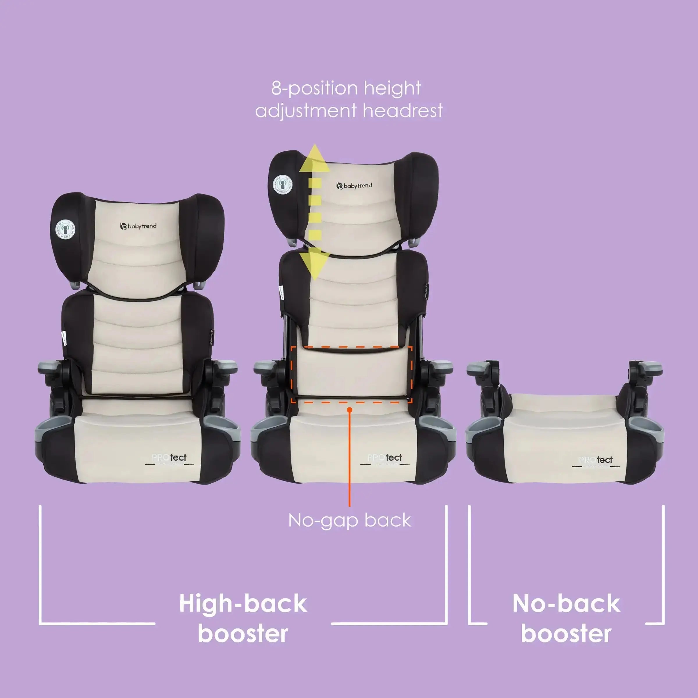 Baby 2-in-1 Folding Booster Car Seat | 8-position Headrest with Side Impact Protection