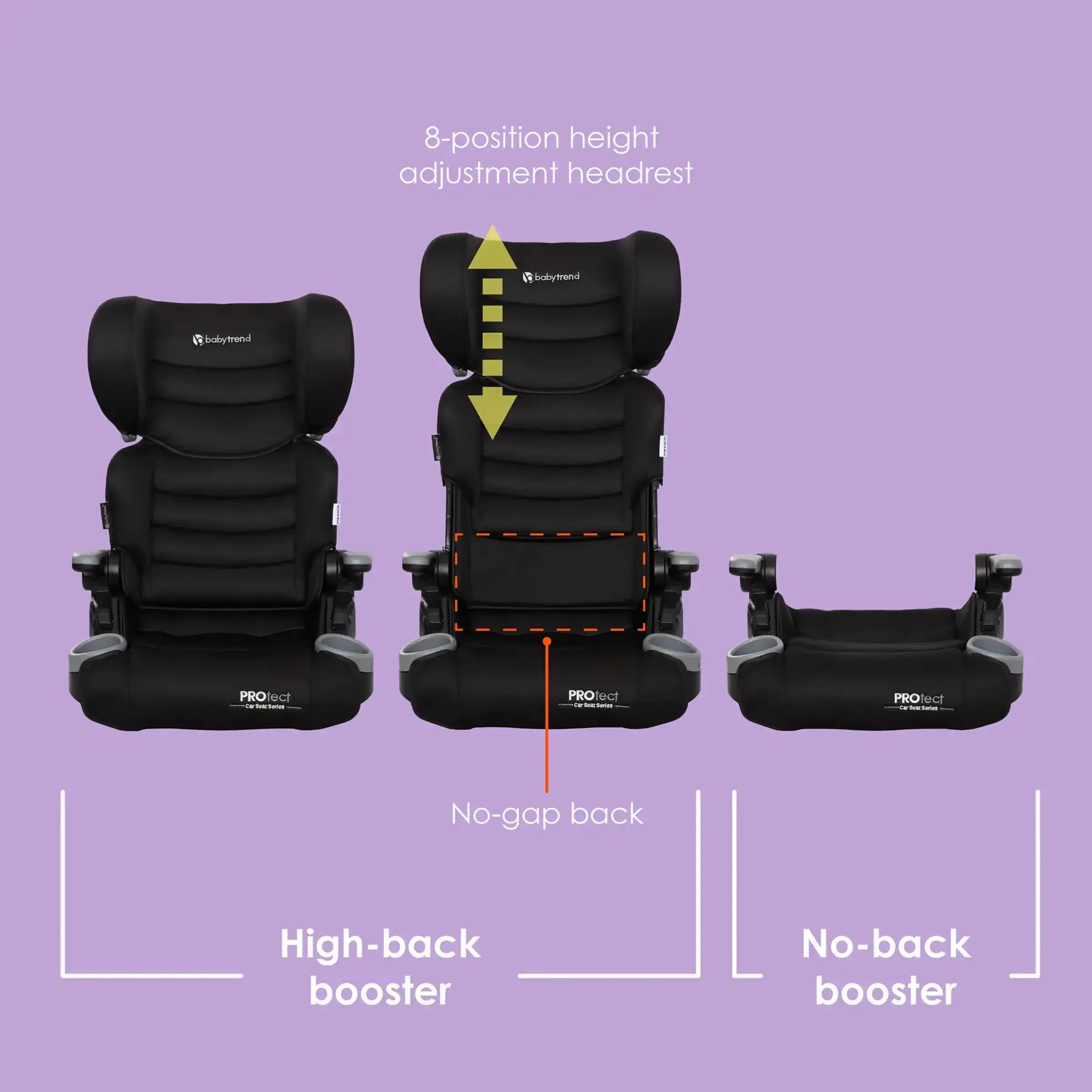 Baby 2-in-1 Folding Booster Car Seat | 8-position Headrest with Side Impact Protection