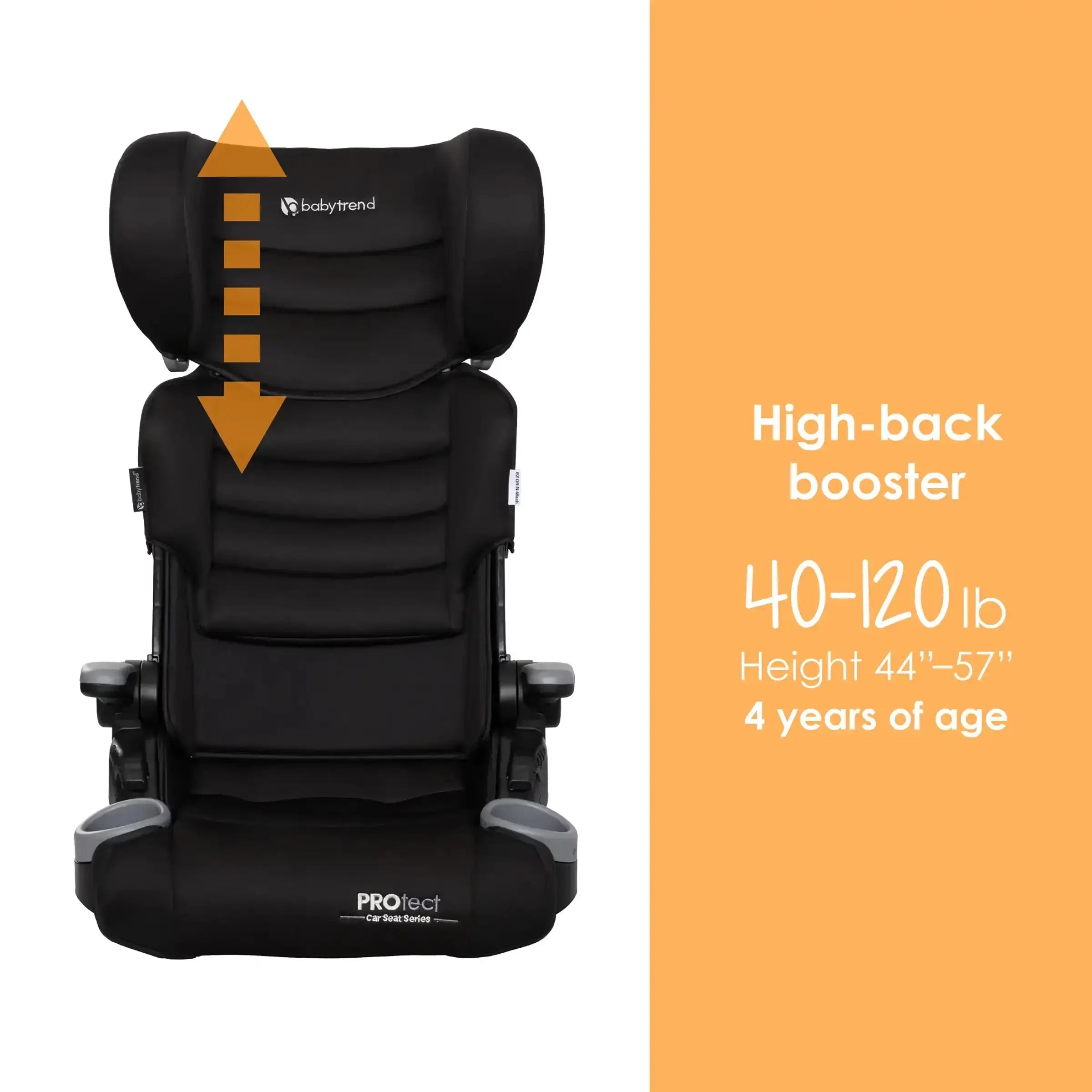 Baby 2-in-1 Folding Booster Car Seat | 8-position Headrest with Side Impact Protection