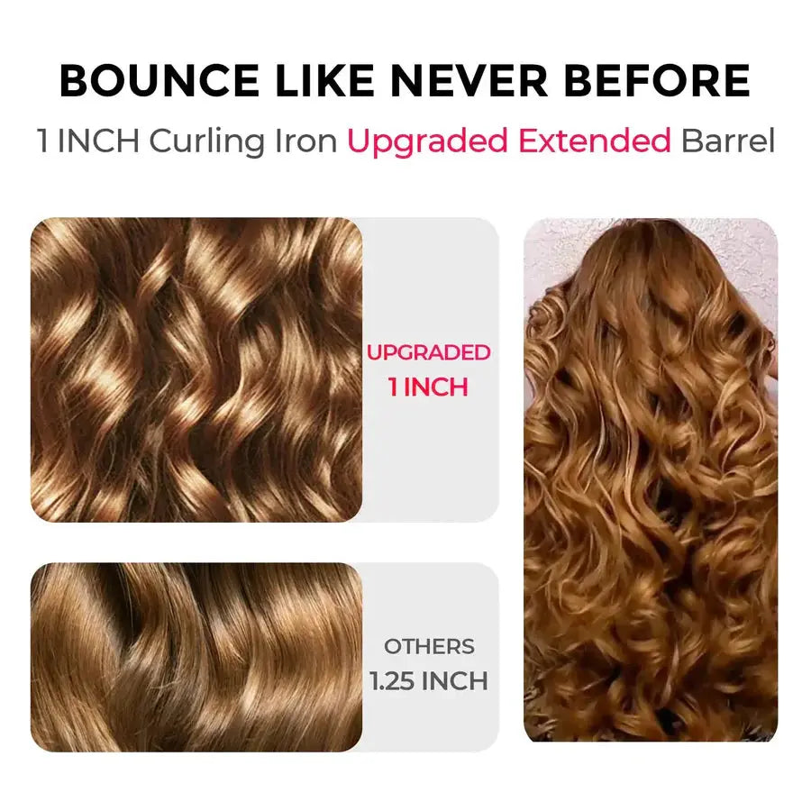 CURLPRO PLUS Ceramic Hair Curler - Temperature Control Curling Wand for All Hair Types