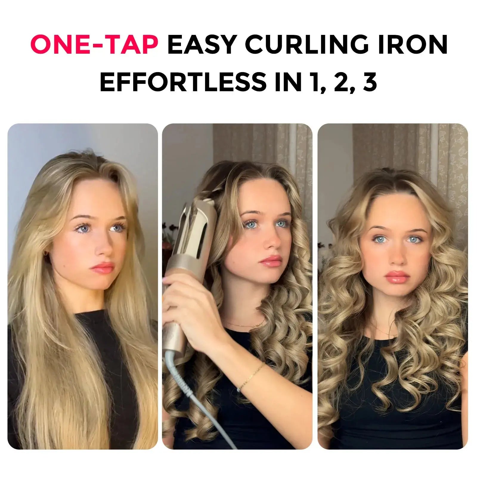 CURLPRO PLUS Ceramic Hair Curler - Temperature Control Curling Wand for All Hair Types