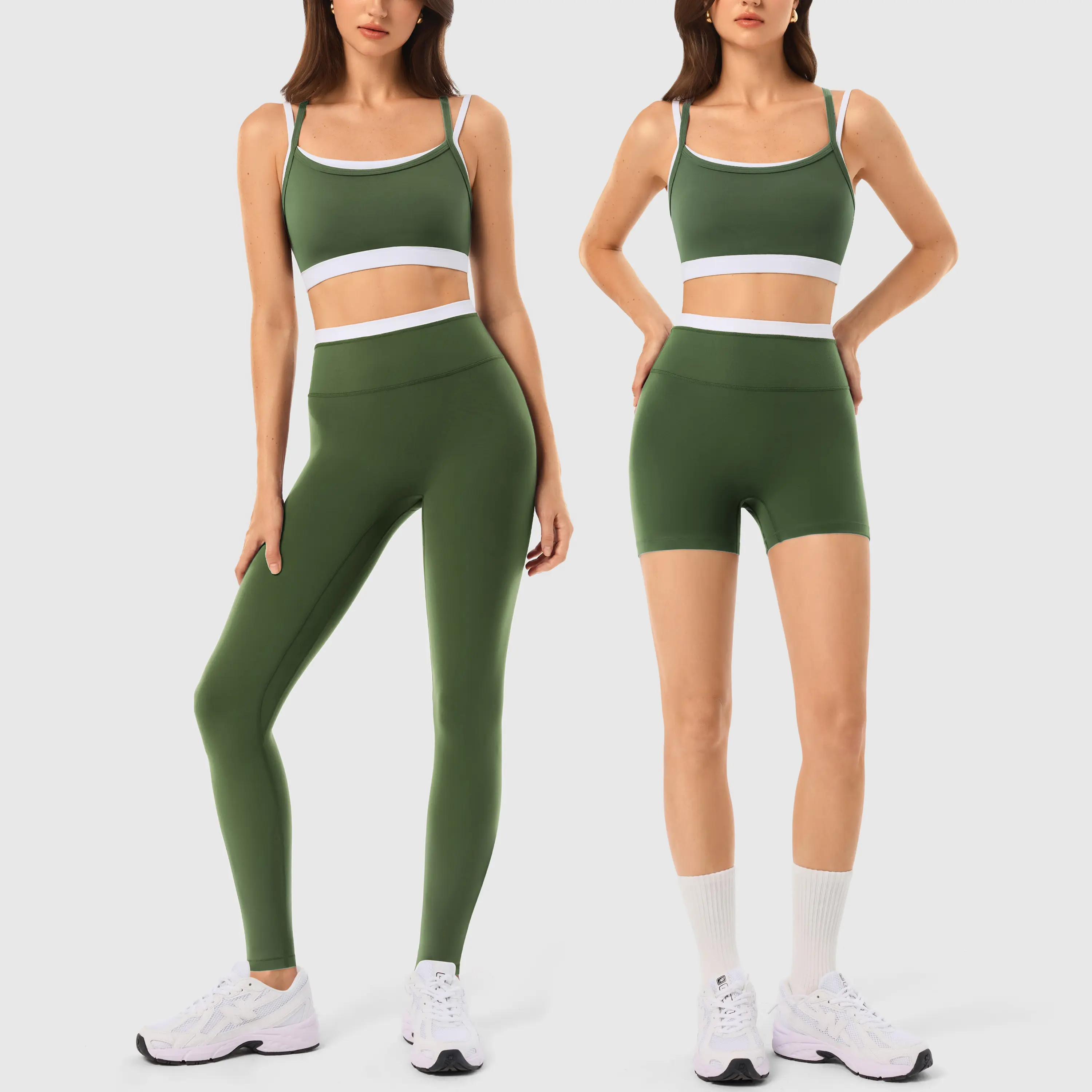 3-Piece Seamless Workout Set with Vest, Shorts & Leggings
