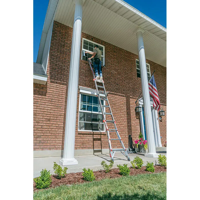 Aluminum Telescoping Extension Ladder with Leg Levelers