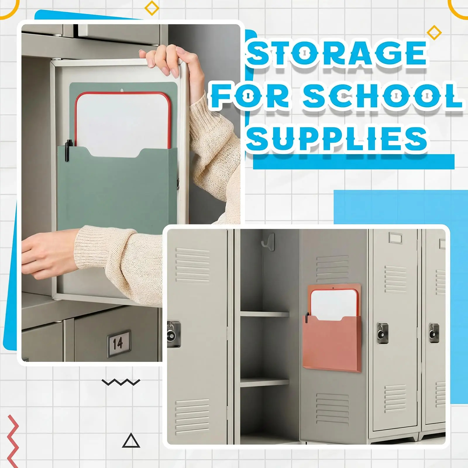 Magnetic Paper & Mail Holder - Wall Mounted Storage Pocket for Whiteboard, School & Office Supplies