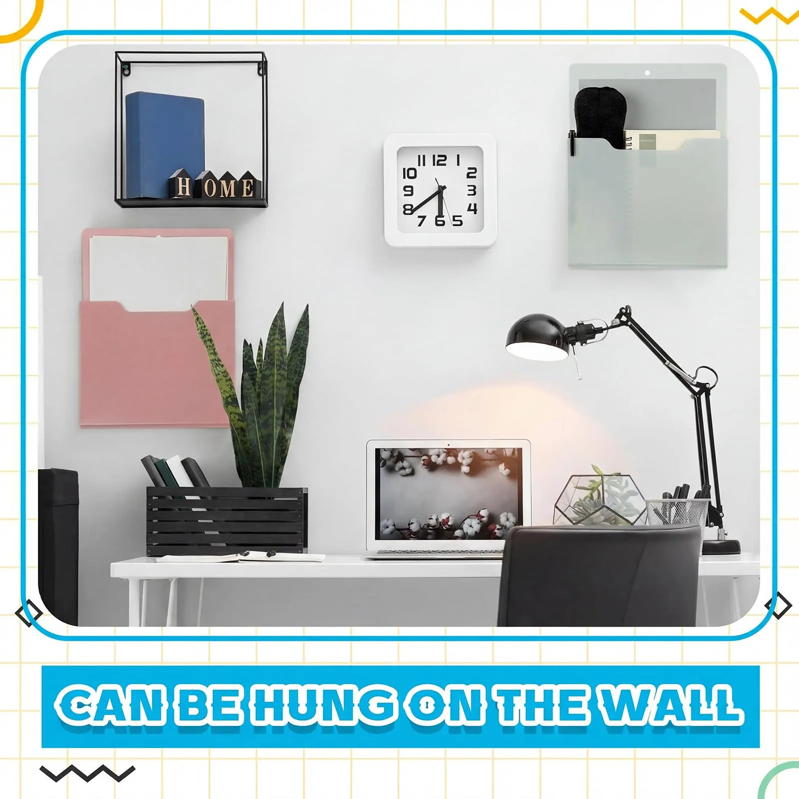 Magnetic Paper & Mail Holder - Wall Mounted Storage Pocket for Whiteboard, School & Office Supplies