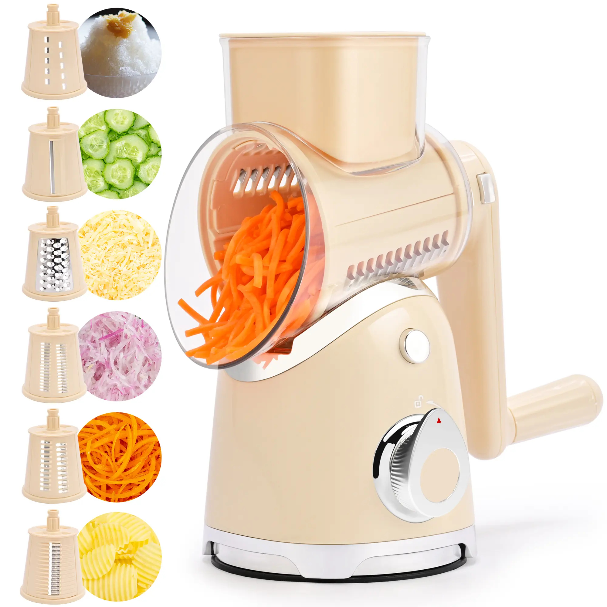 Vegetable Food Chopper with 6 Blades & Suction Base