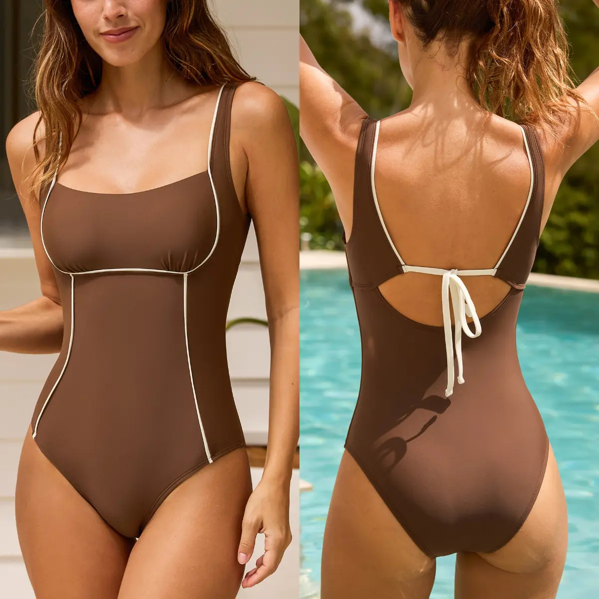 CUPSHE Plunging V-Neck One-Piece Swimsuit: Tummy Control Bathing Suit