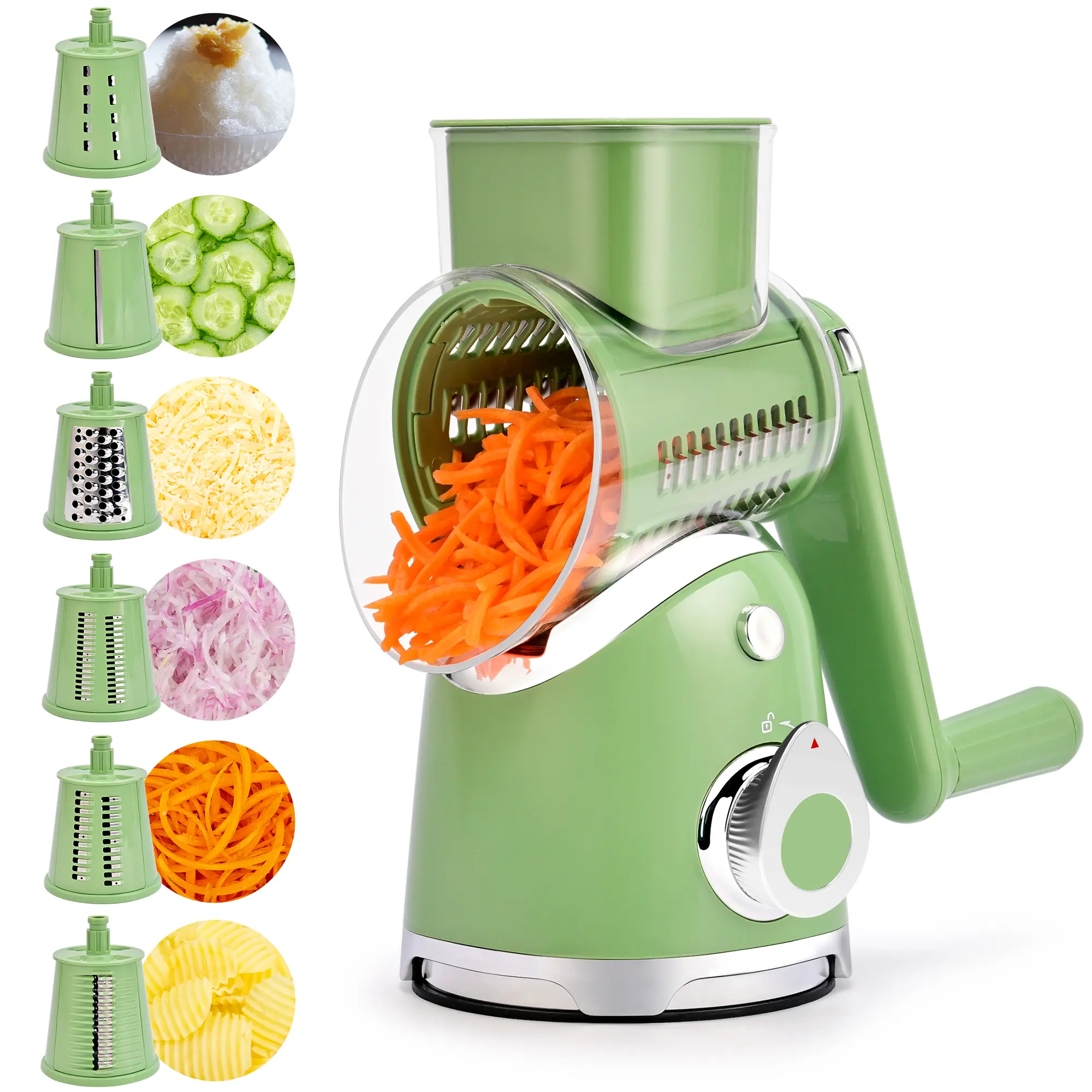 Vegetable Food Chopper with 6 Blades & Suction Base