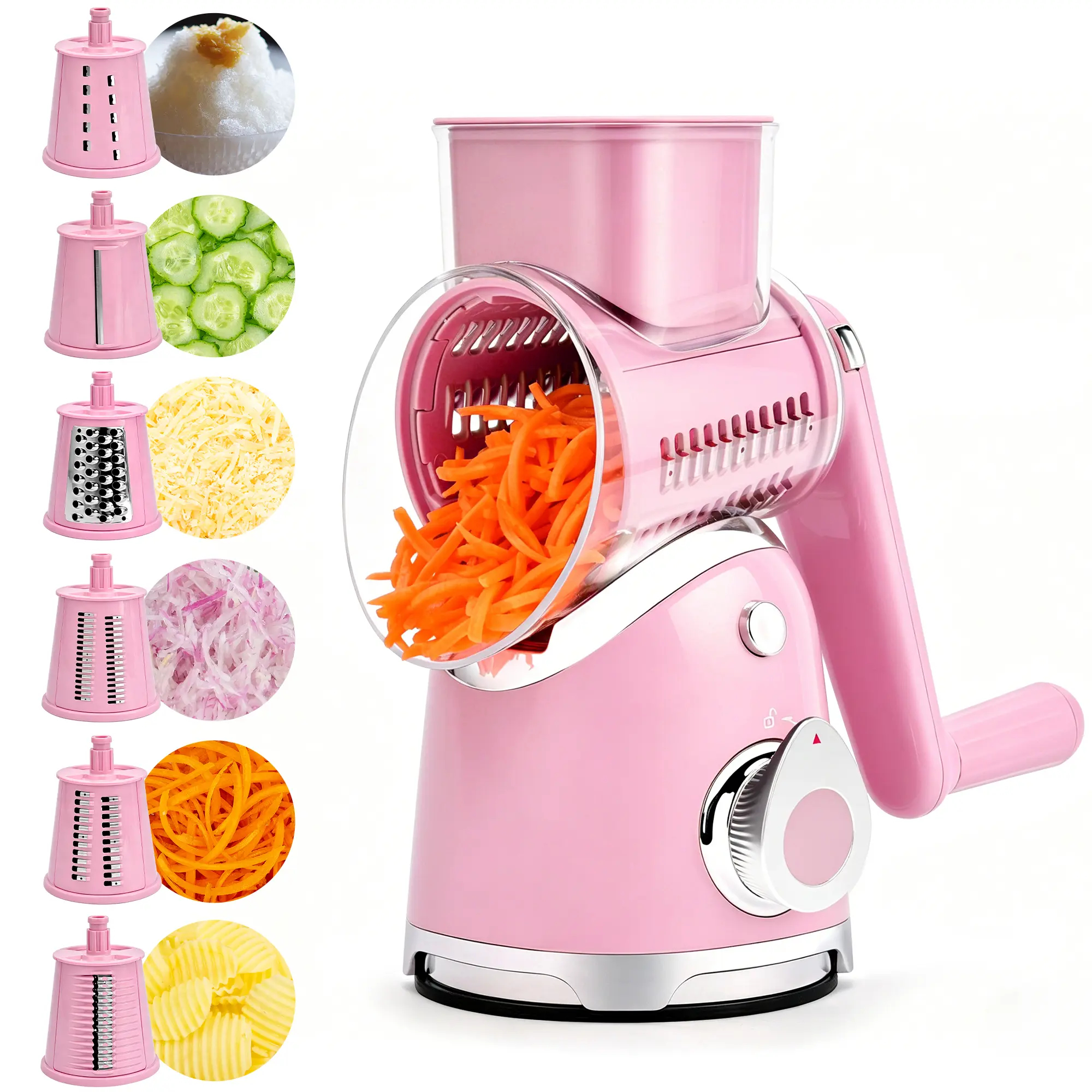 Vegetable Food Chopper with 6 Blades & Suction Base