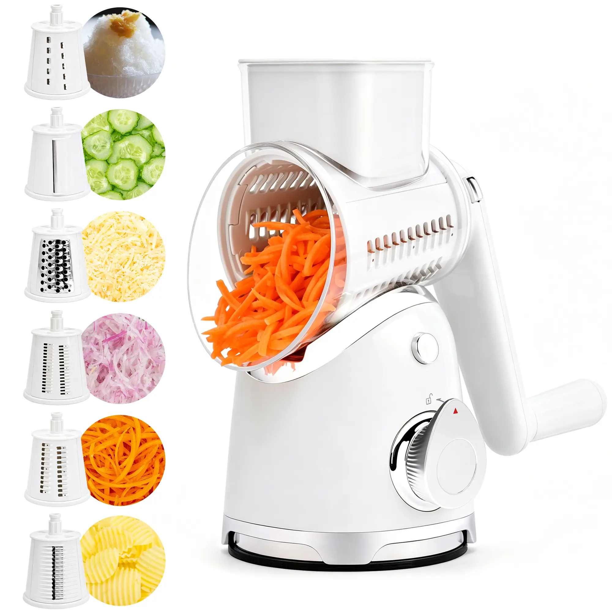 Vegetable Food Chopper with 6 Blades & Suction Base