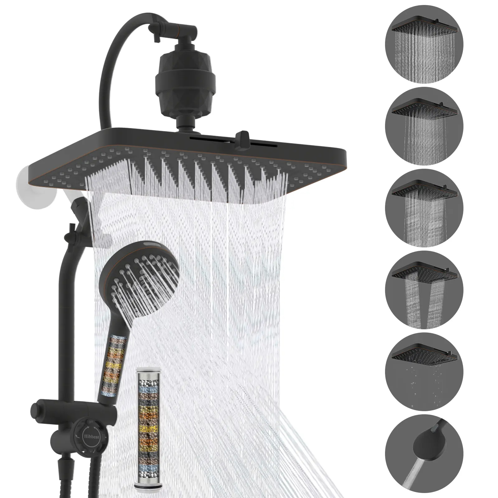 Chrome Shower Head Combo with 13-Inch Rainfall Shower Head