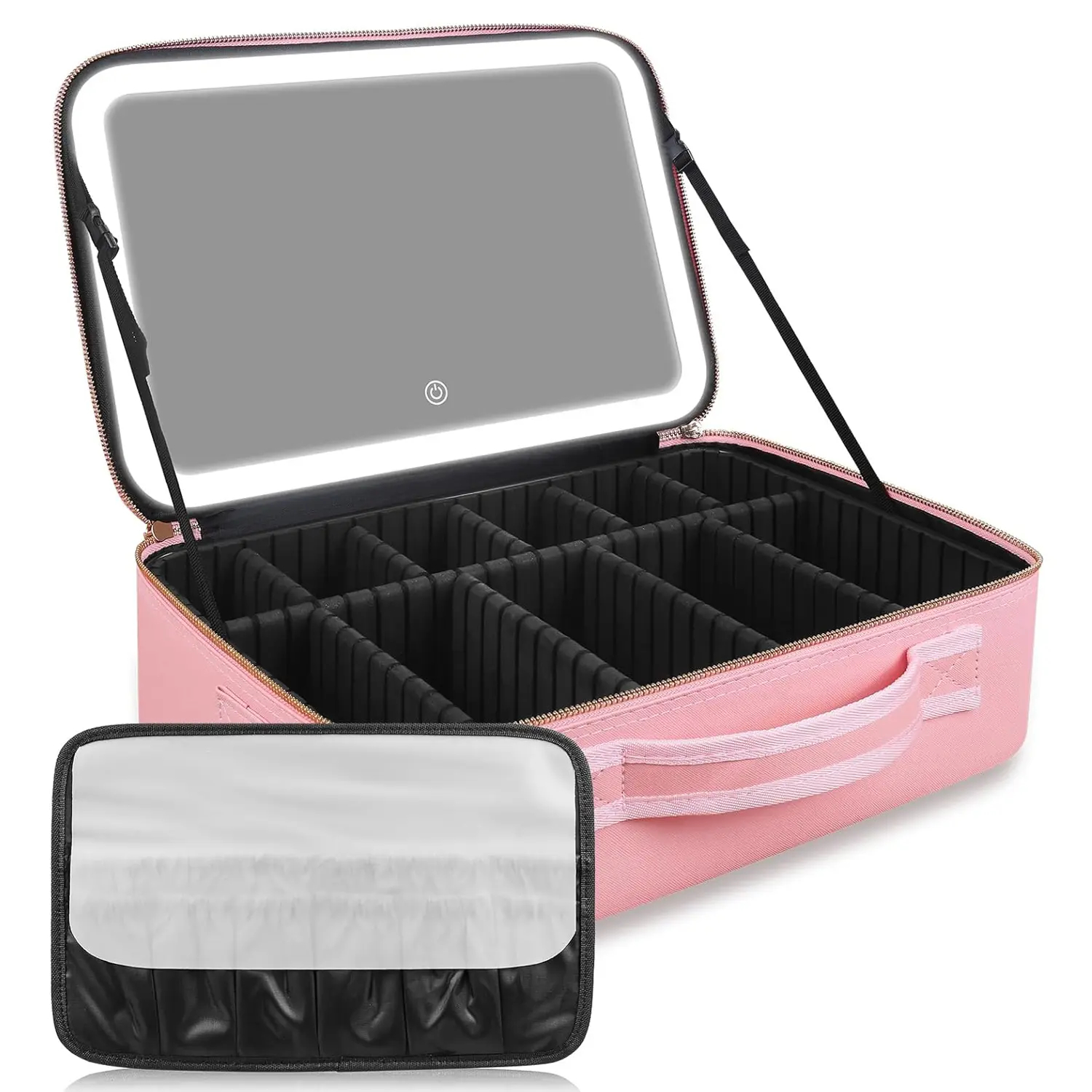 Travel Makeup Bag with LED Mirror