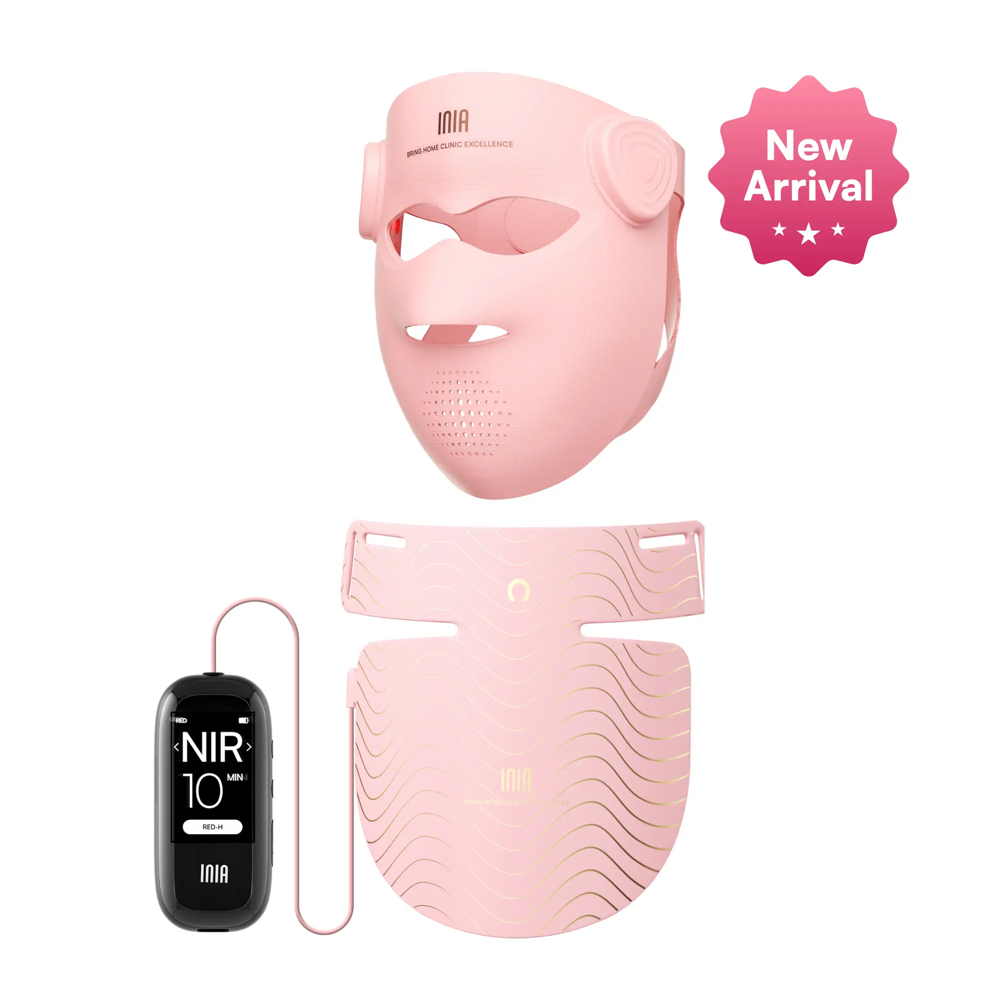 Wireless 4D LED Face Therapy Mask - Dual NIR Deep Penetration Jawline Lift Device