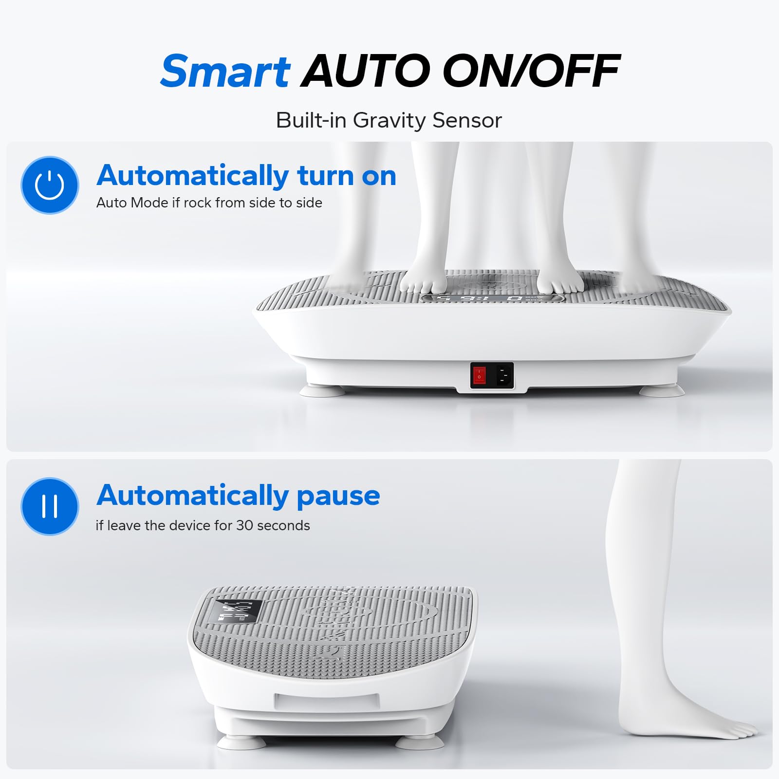 Whole Body Vibration Plate with Auto Modes, Non-Slip Vibrate Fitness Machine for Women & Men
