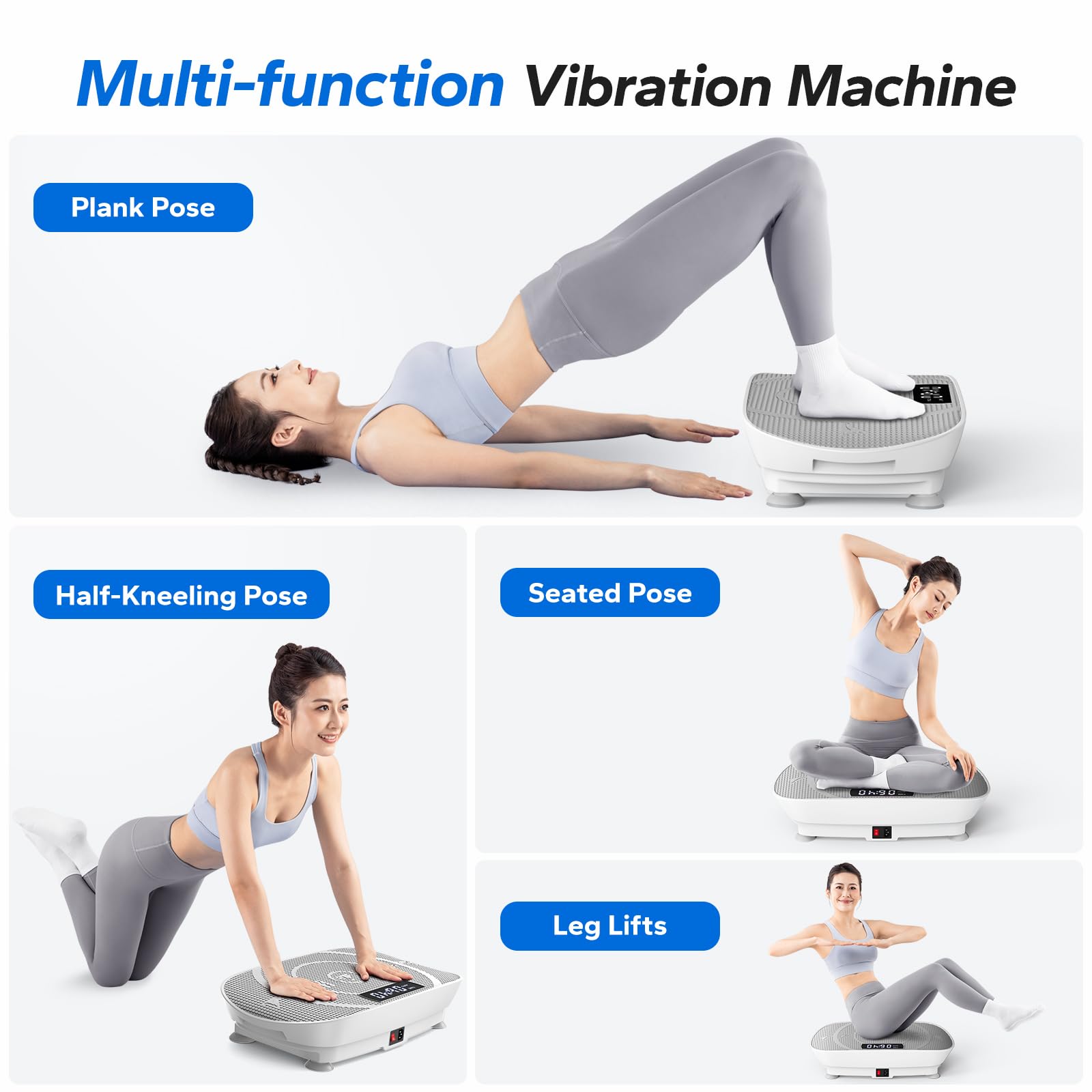 Whole Body Vibration Plate with Auto Modes, Non-Slip Vibrate Fitness Machine for Women & Men