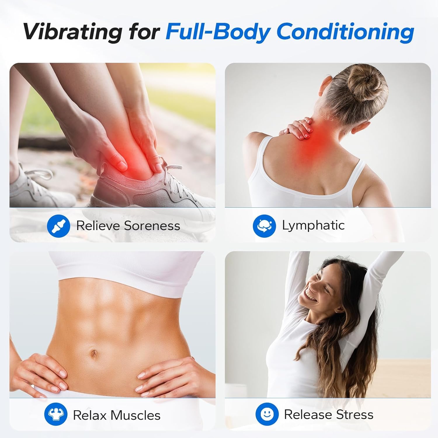 Whole Body Vibration Plate with Auto Modes, Non-Slip Vibrate Fitness Machine for Women & Men