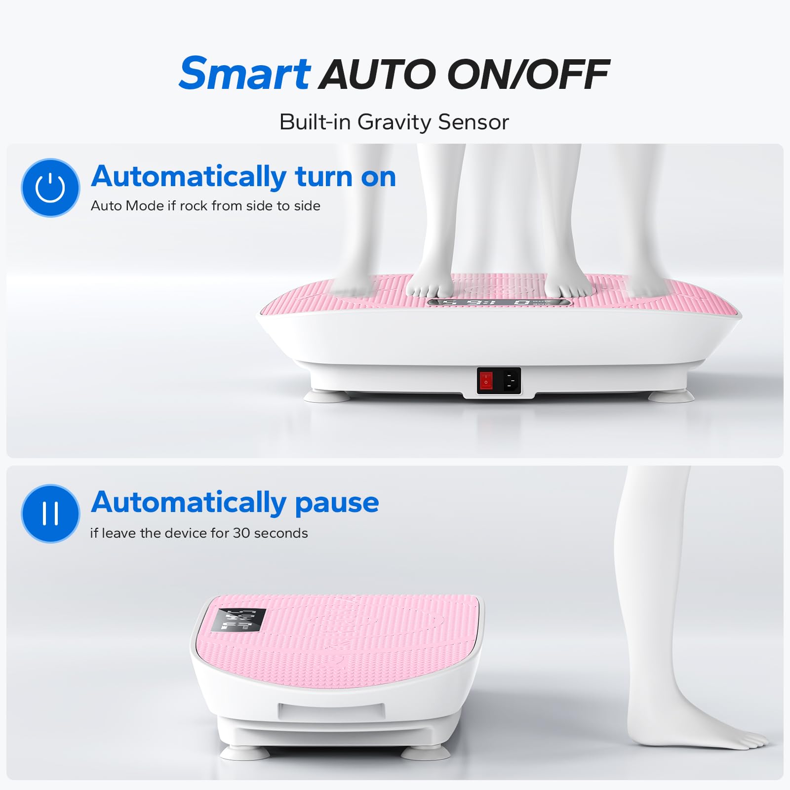 Whole Body Vibration Plate with Auto Modes, Non-Slip Vibrate Fitness Machine for Women & Men
