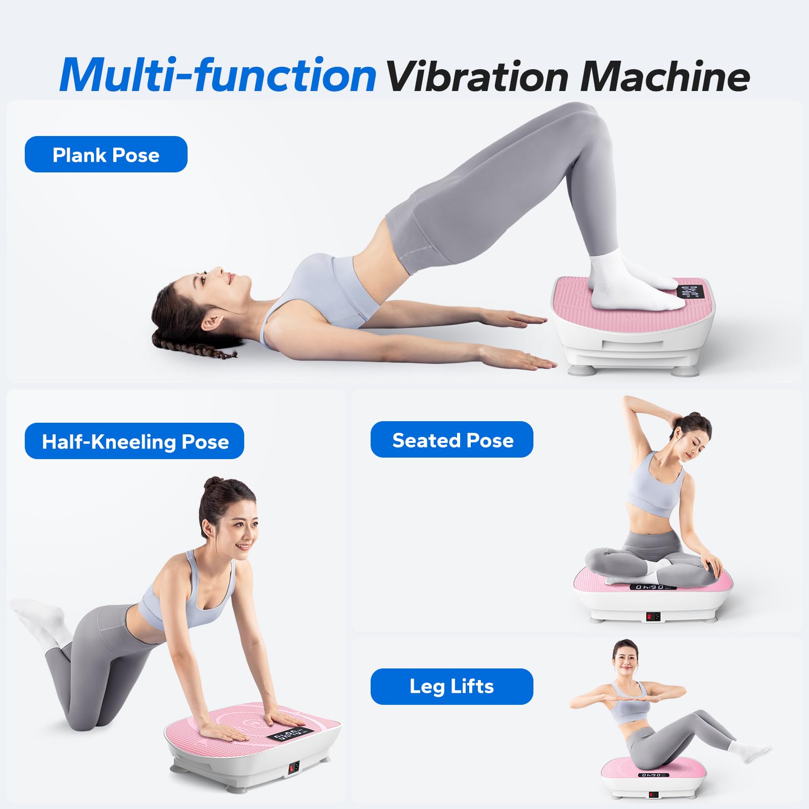 Whole Body Vibration Plate with Auto Modes, Non-Slip Vibrate Fitness Machine for Women & Men
