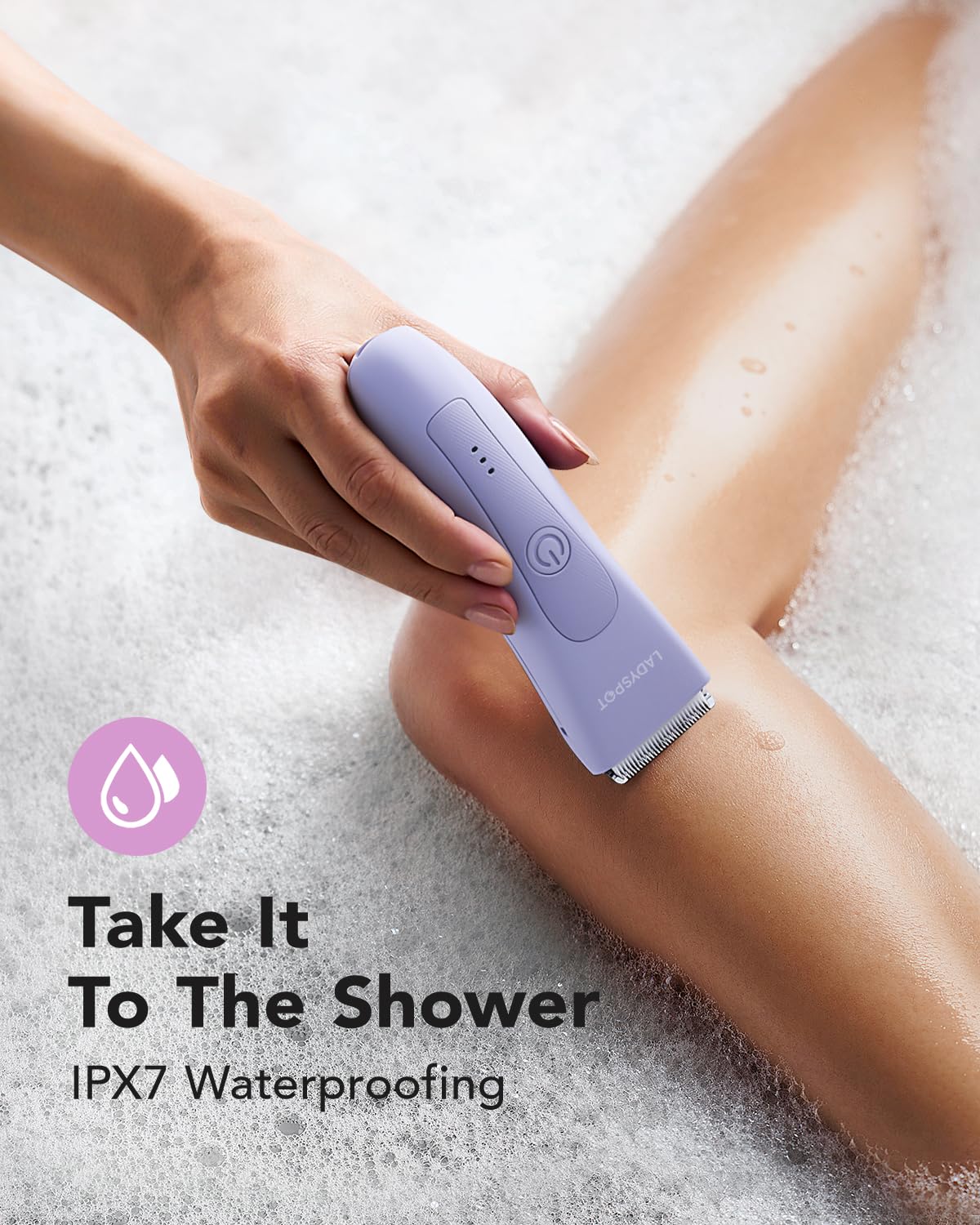 Waterproof Electric Groin Shaver, Body and Pubic Hair Trimmer with Ceramic Blades