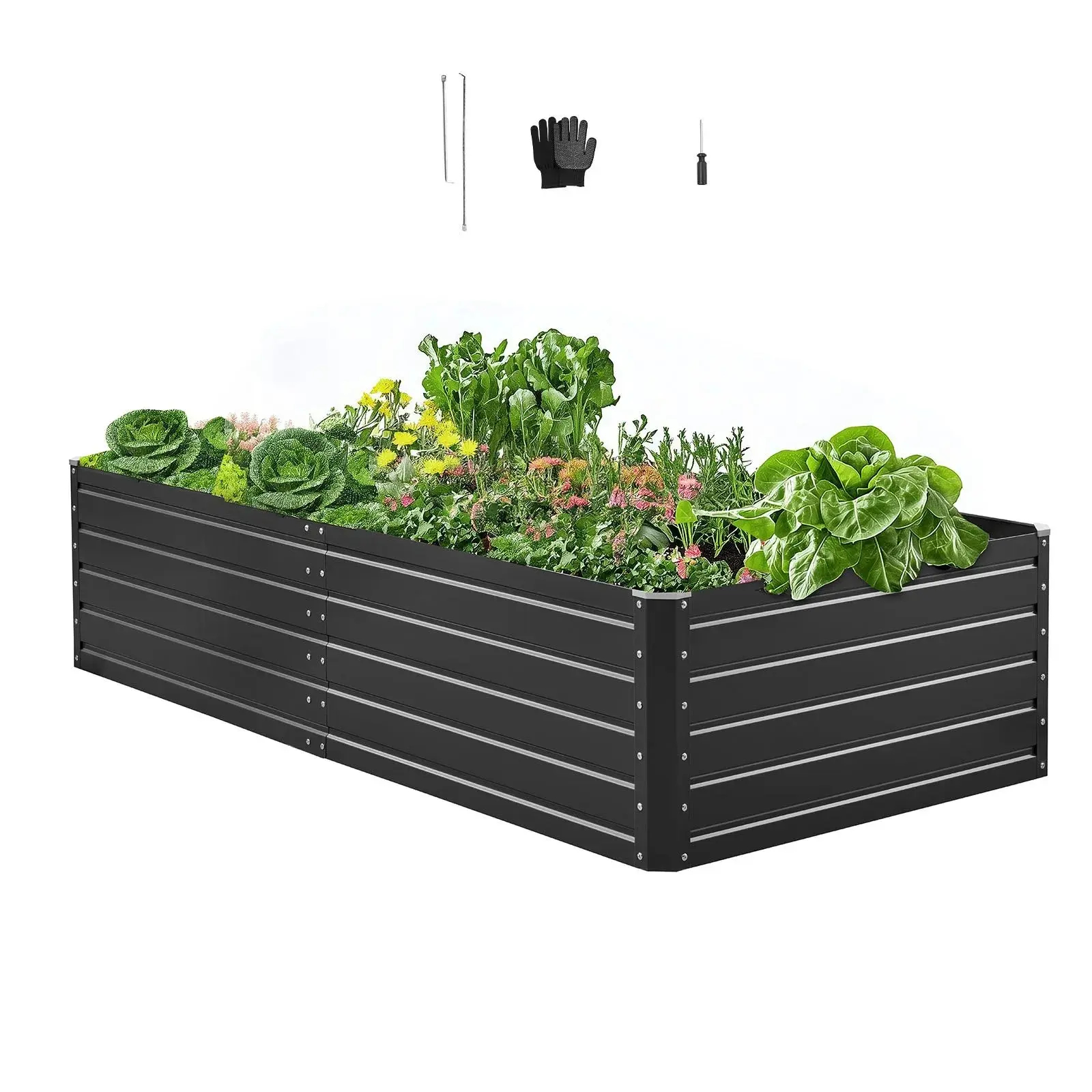 Large Raised Garden Bed with Open Bottom（6.7 x 3 x 1.5 ft）
