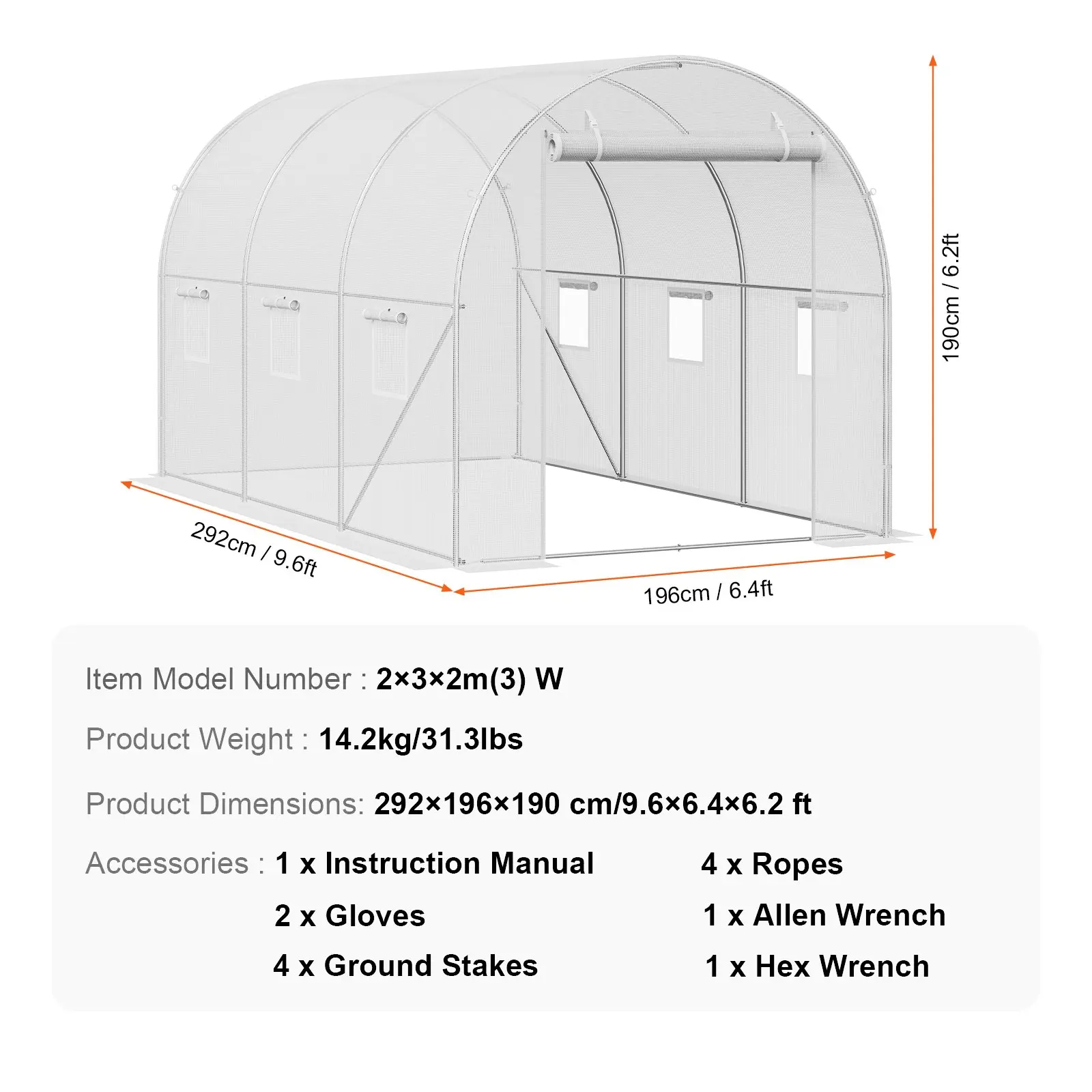 Large Walk-In Tunnel Greenhouse 