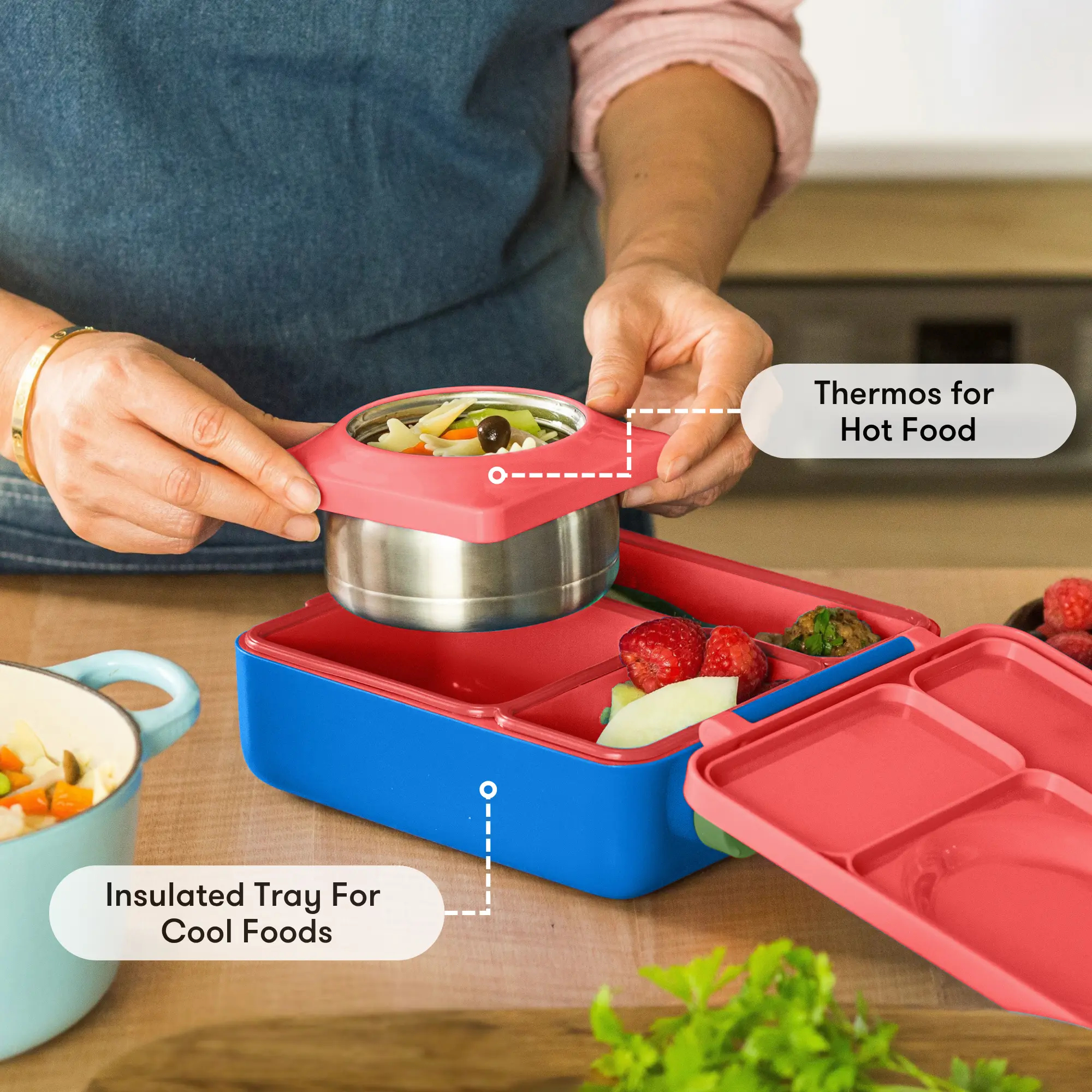 3-Compartment Leakproof Insulated Bento Lunch Box