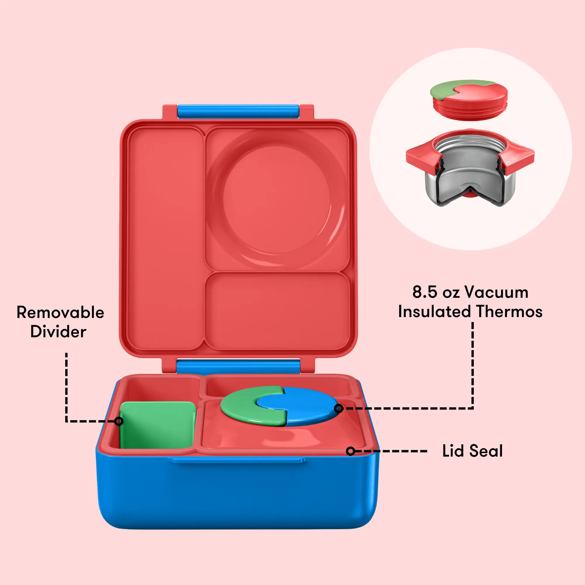 3-Compartment Leakproof Insulated Bento Lunch Box