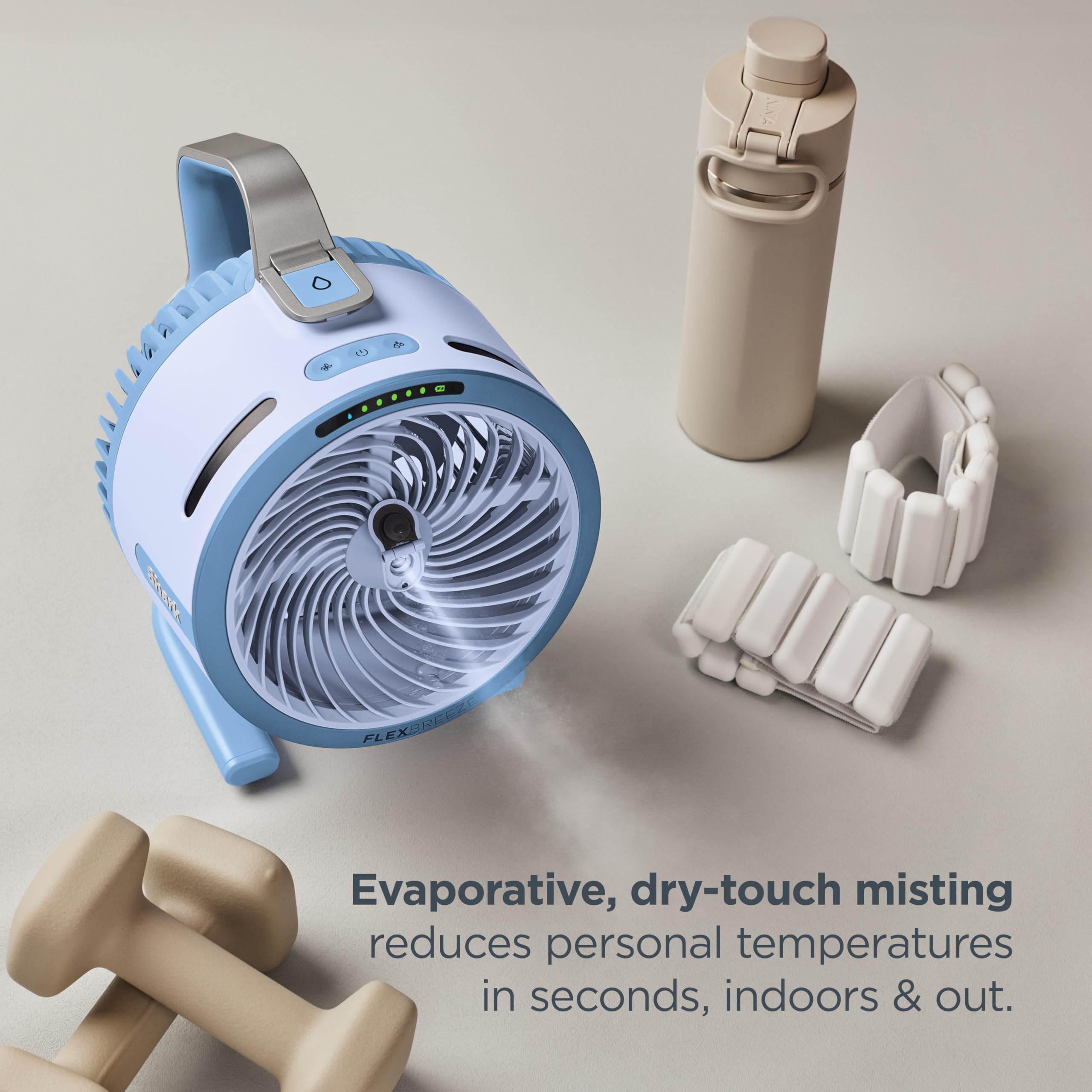 2-in-1 Cordless Portable Fan with Evaporative Mist