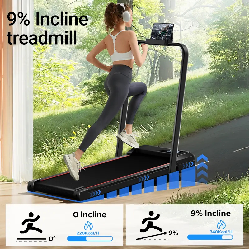 Incline Walking Pad, Portable Under Desk Treadmill for Home and Office