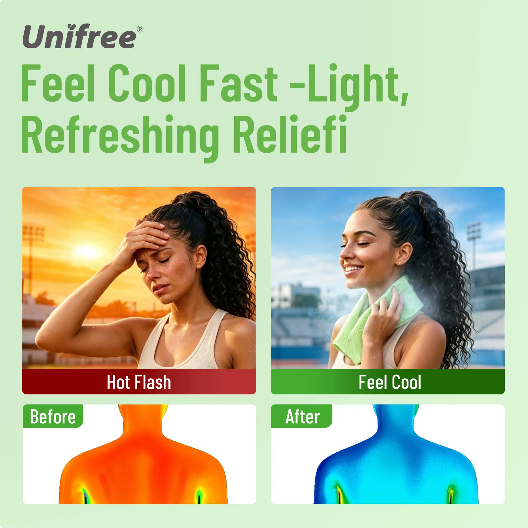 Unifree Summer Cooling Kit: Towels & XL Menthol Wipes for Instant Body Relief