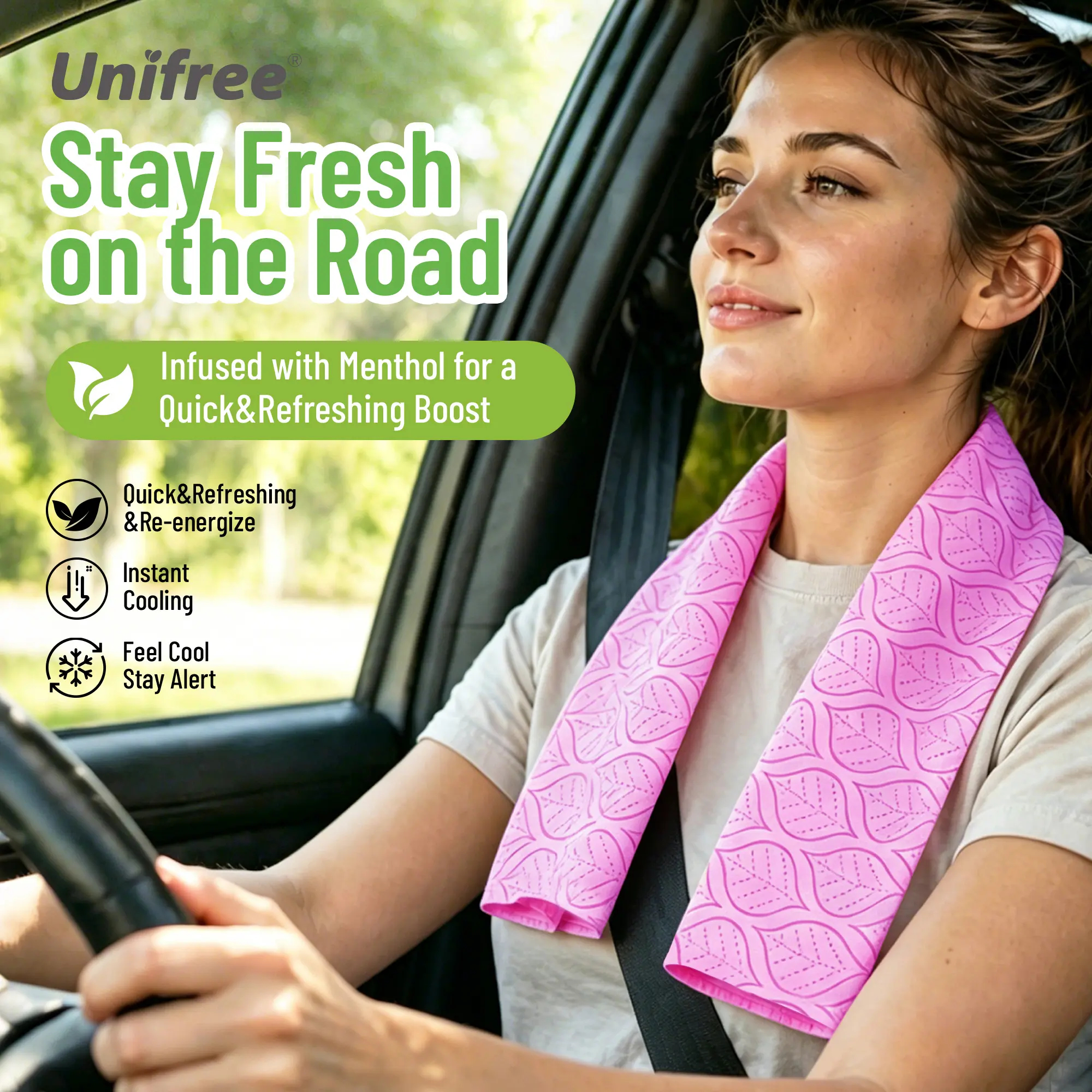 Unifree Summer Cooling Kit: Towels & XL Menthol Wipes for Instant Body Relief