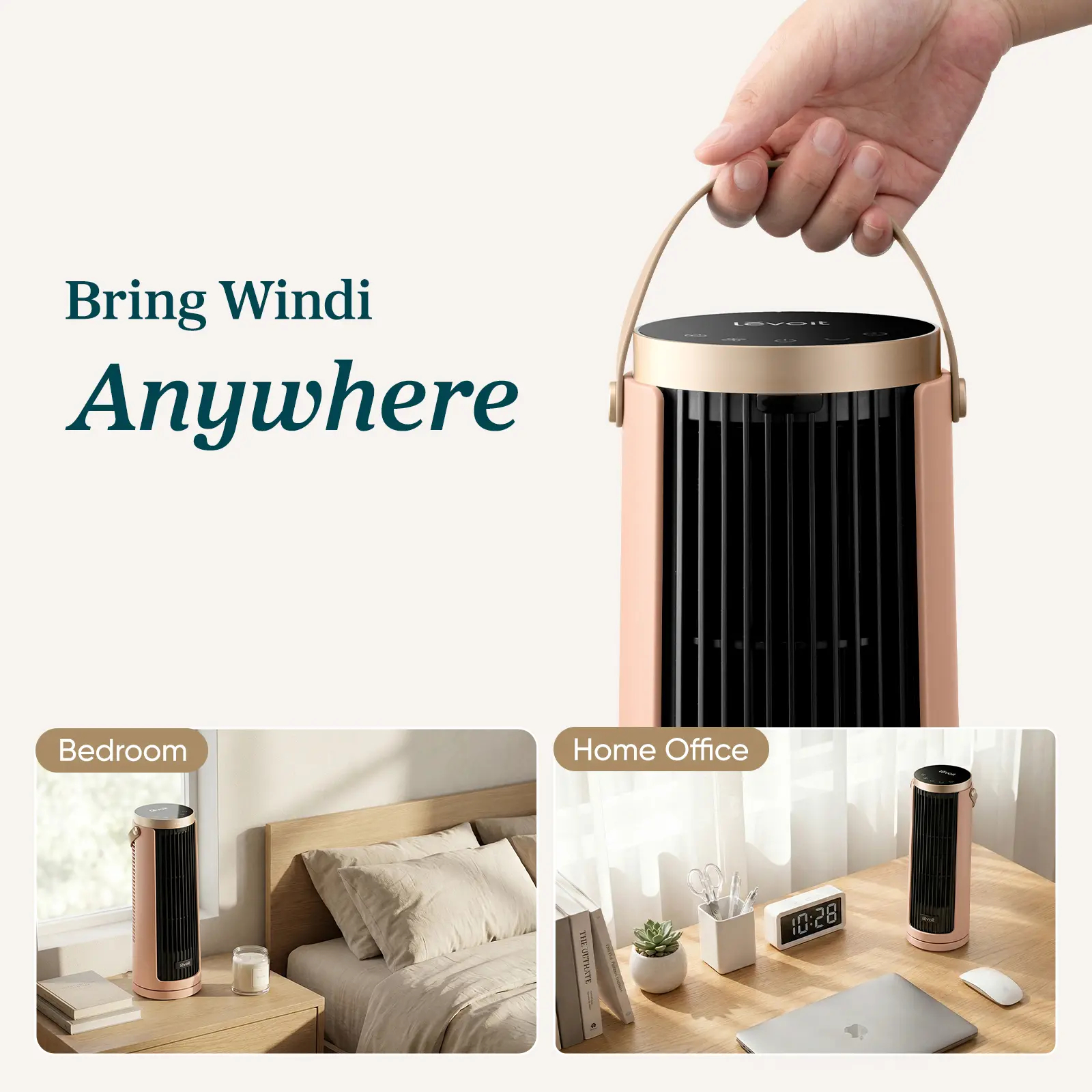 Levoit Windi Mini Pro Portable Desk Tower Fan