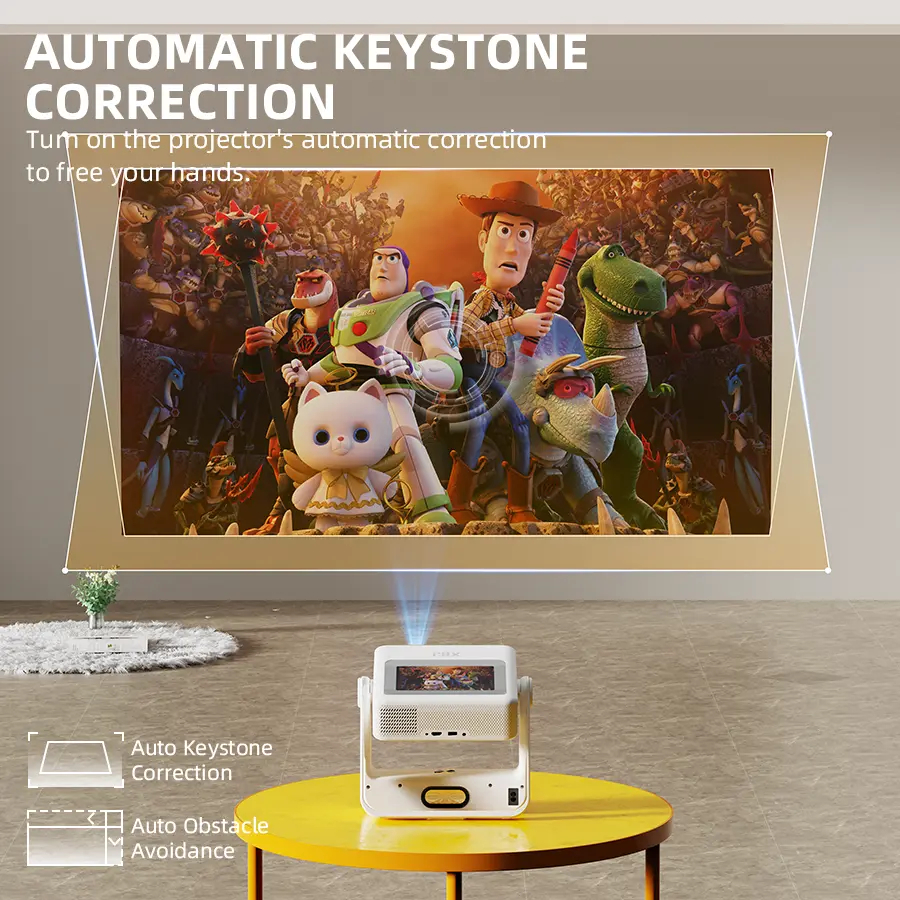 XBJ 4K Mini Projector, Native 1080P Portable Movie Projector with Auto Keystone & WiFi