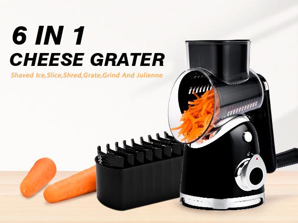 SUSTEAS Vegetable Food Chopper with 6 Design Blades, Powerful Suction Cup Base, 1 Blade Storage Rack & Rotating Cheese Gyro Cutter Kitchen Utensils New Beige summerwins,campingessentials,campinggear,home essentials