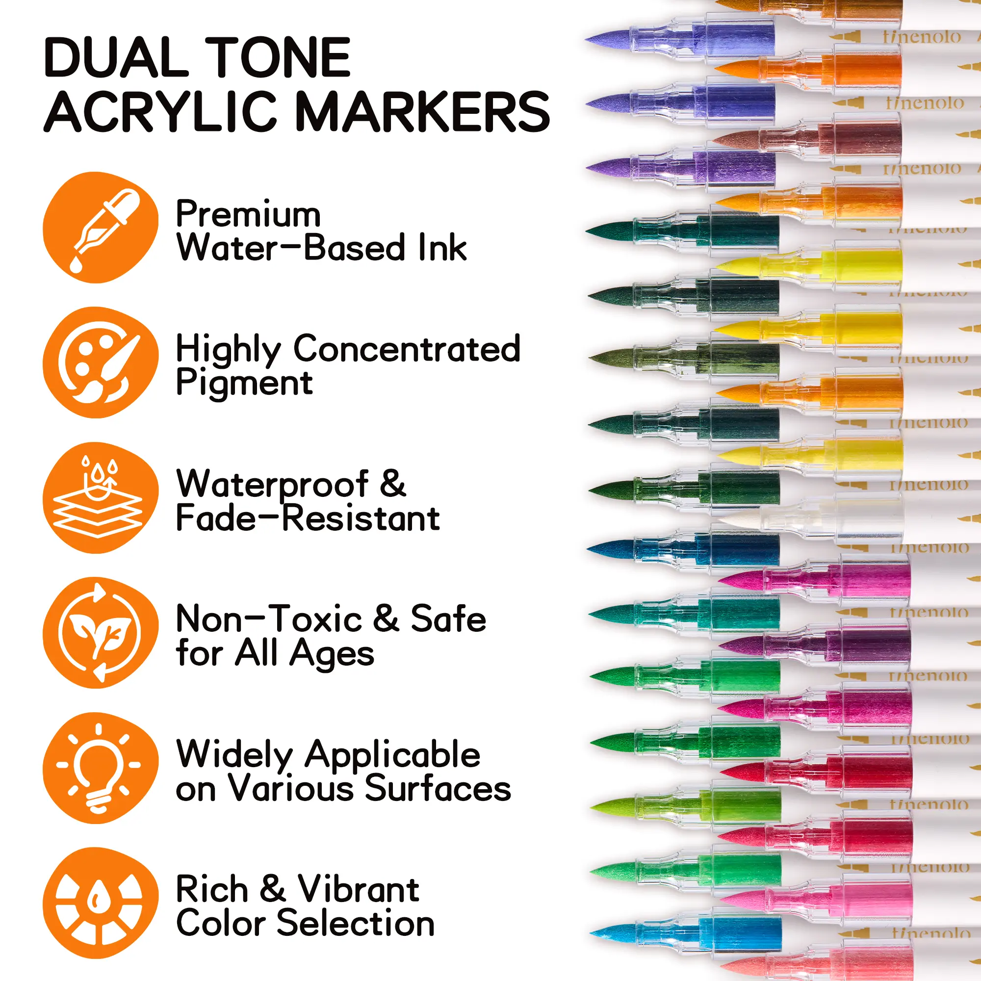 Acrylic Paint Markers Set with Stackable Organizer
