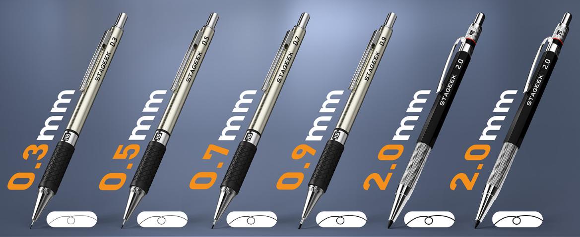 STAGEEK 6 Pack Art Mechanical Pencil Set, 3 PackMetal Drafting Pencil 0.5mm 0.7mm 0.9mm & 3 Pack 2mm Graphite Lead Holder (2B HB 2H), 492PCS Leads (6B 4B 2B HB 2H 4H Color) for Writing Drawing, Back to School Shopping, Back to School Supplies