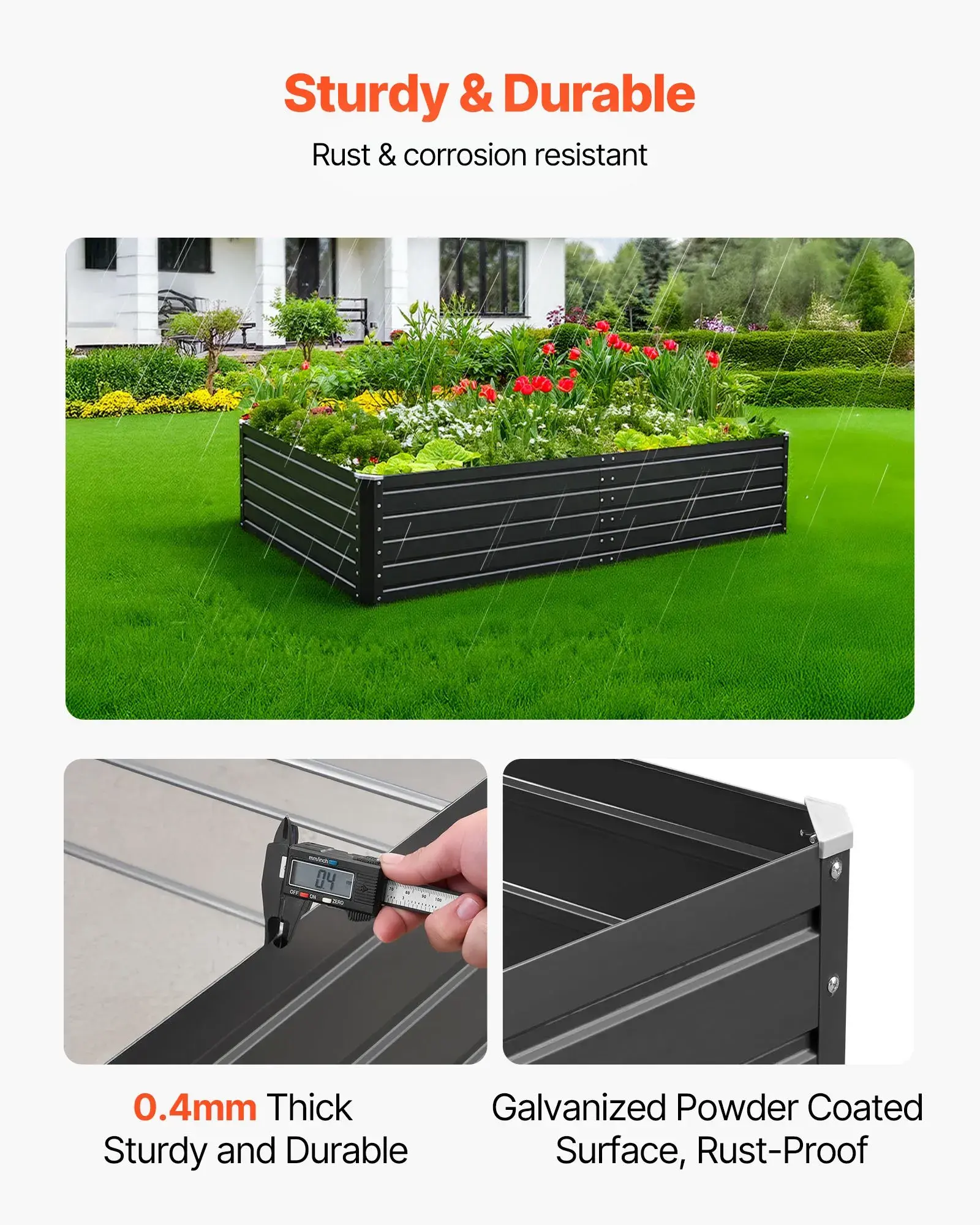 Large Raised Garden Bed with Open Bottom（6.7 x 3 x 1.5 ft）