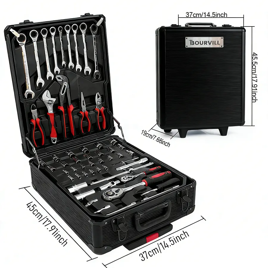 899-Piece Portable Metal Tool Set with Wheeled Cabinet
