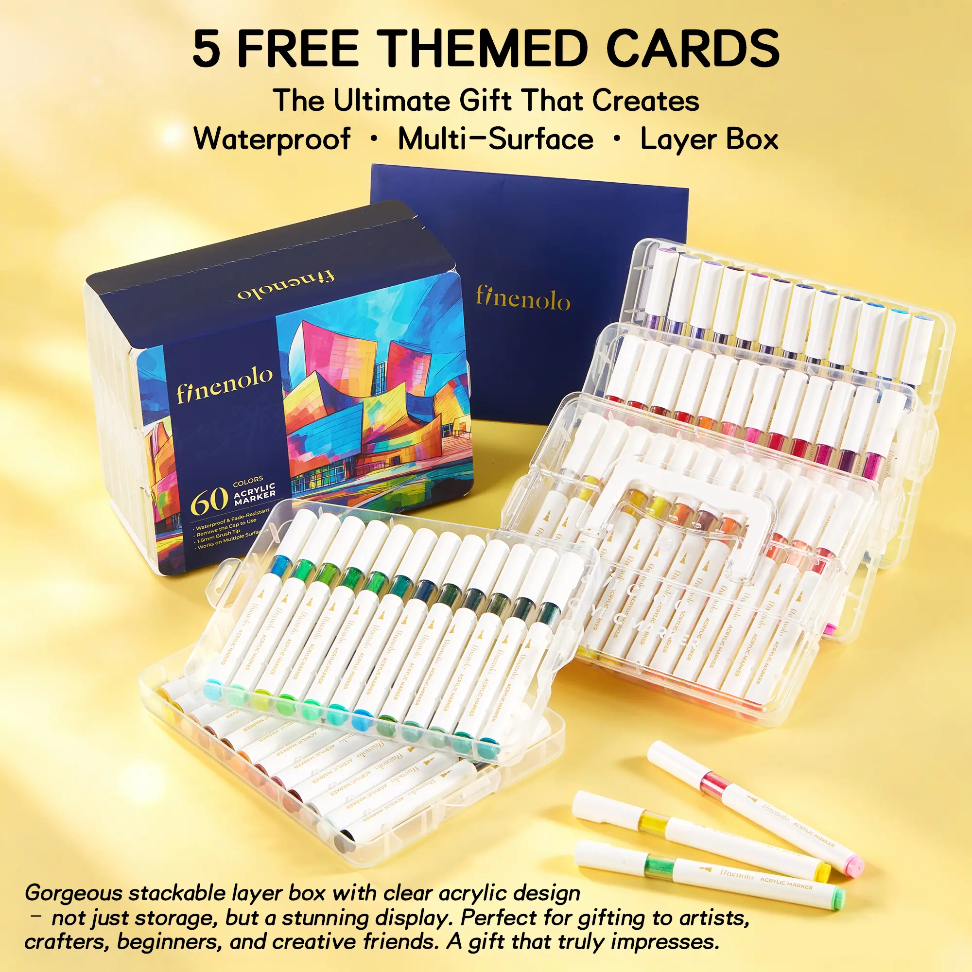 Acrylic Paint Markers Set with Stackable Organizer