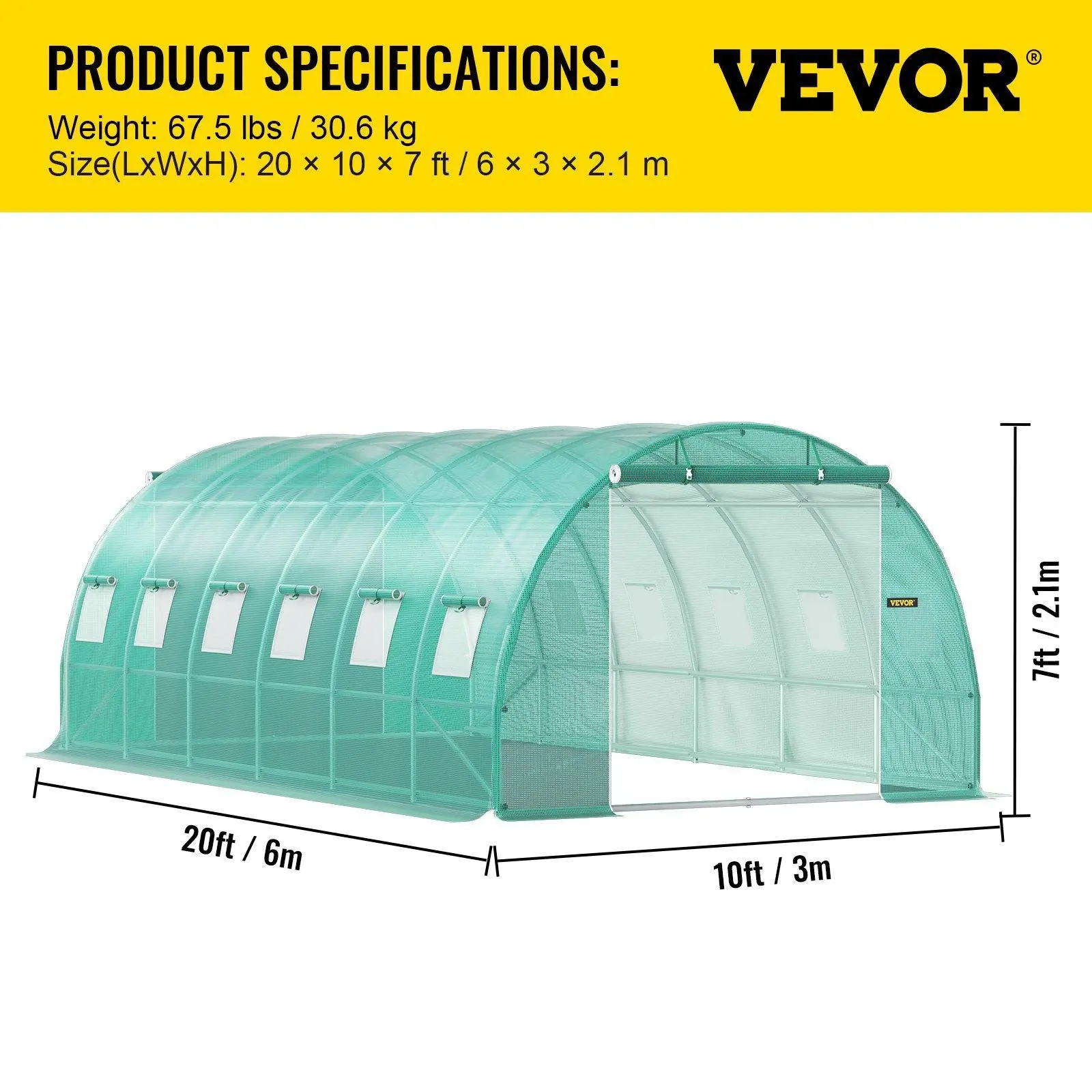 Large Walk-In Tunnel Greenhouse 