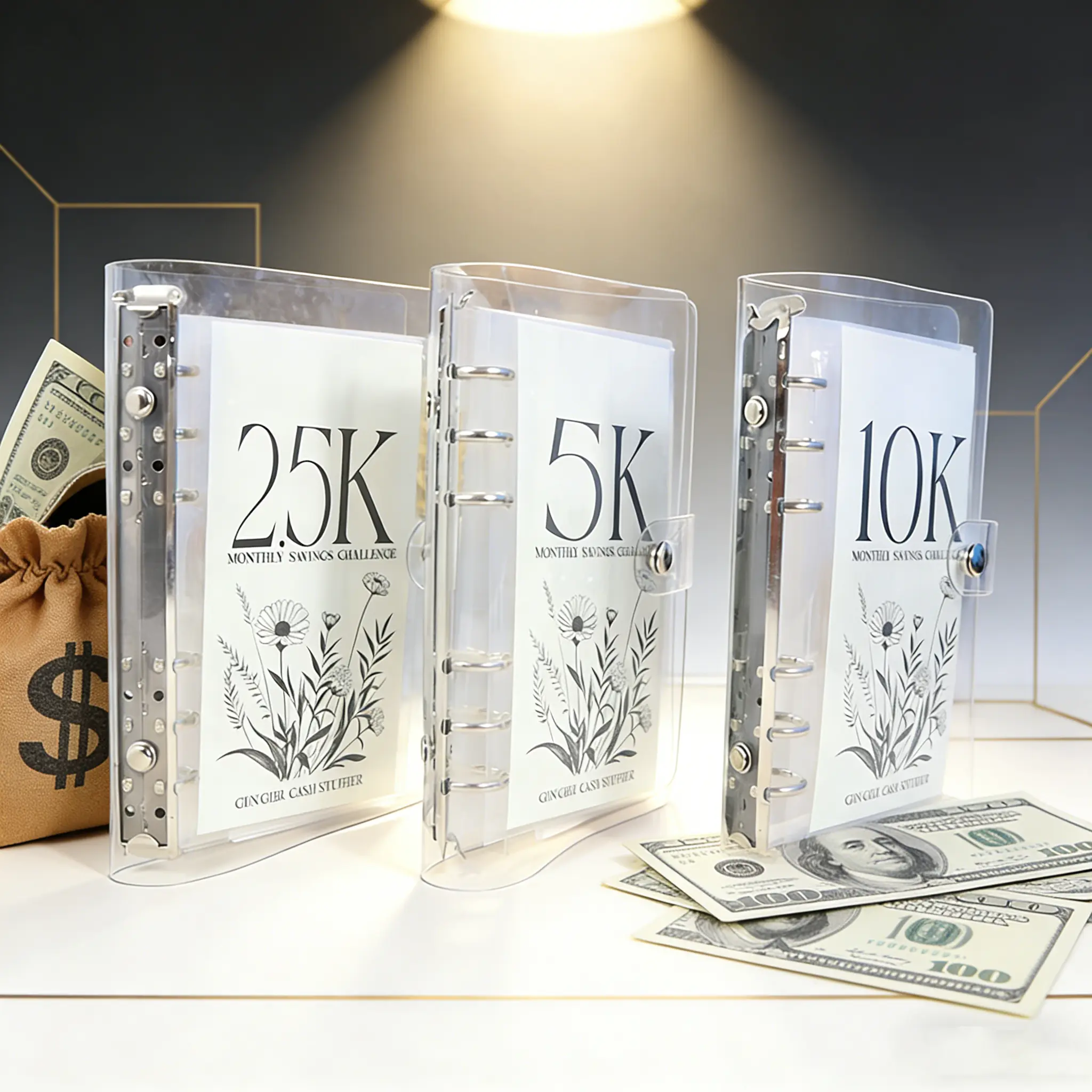 A6 12-Month Money Savings Challenge Binder with Cash Envelopes