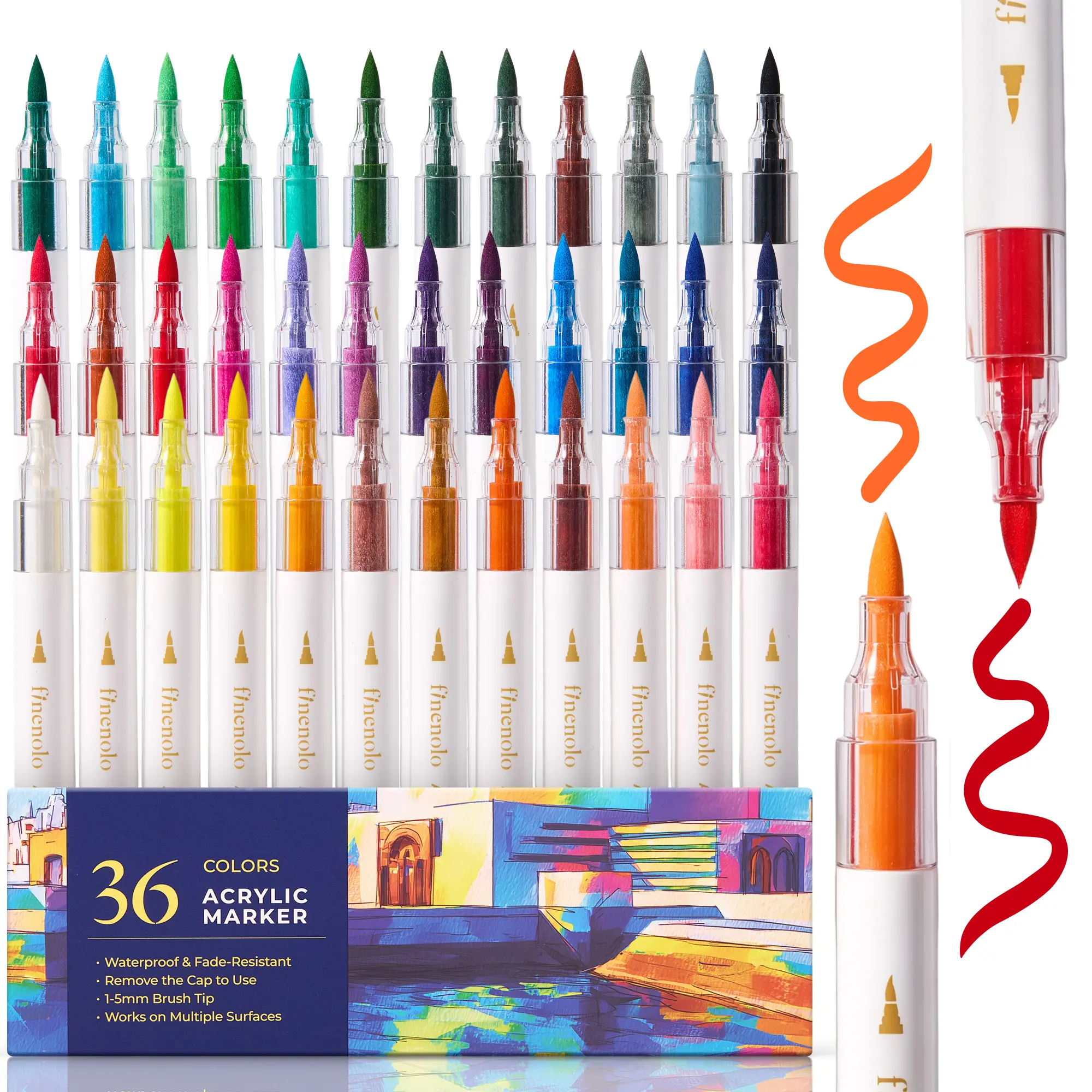 Acrylic Paint Markers Set with Stackable Organizer