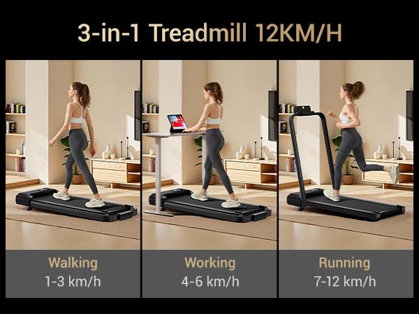 UMAY Incline Walking Pad, Treadmill with Incline, Under Desk Treadmill with Diamond Pattern Running Belt, Running Machines for Home Office Summervibes，Summer wins