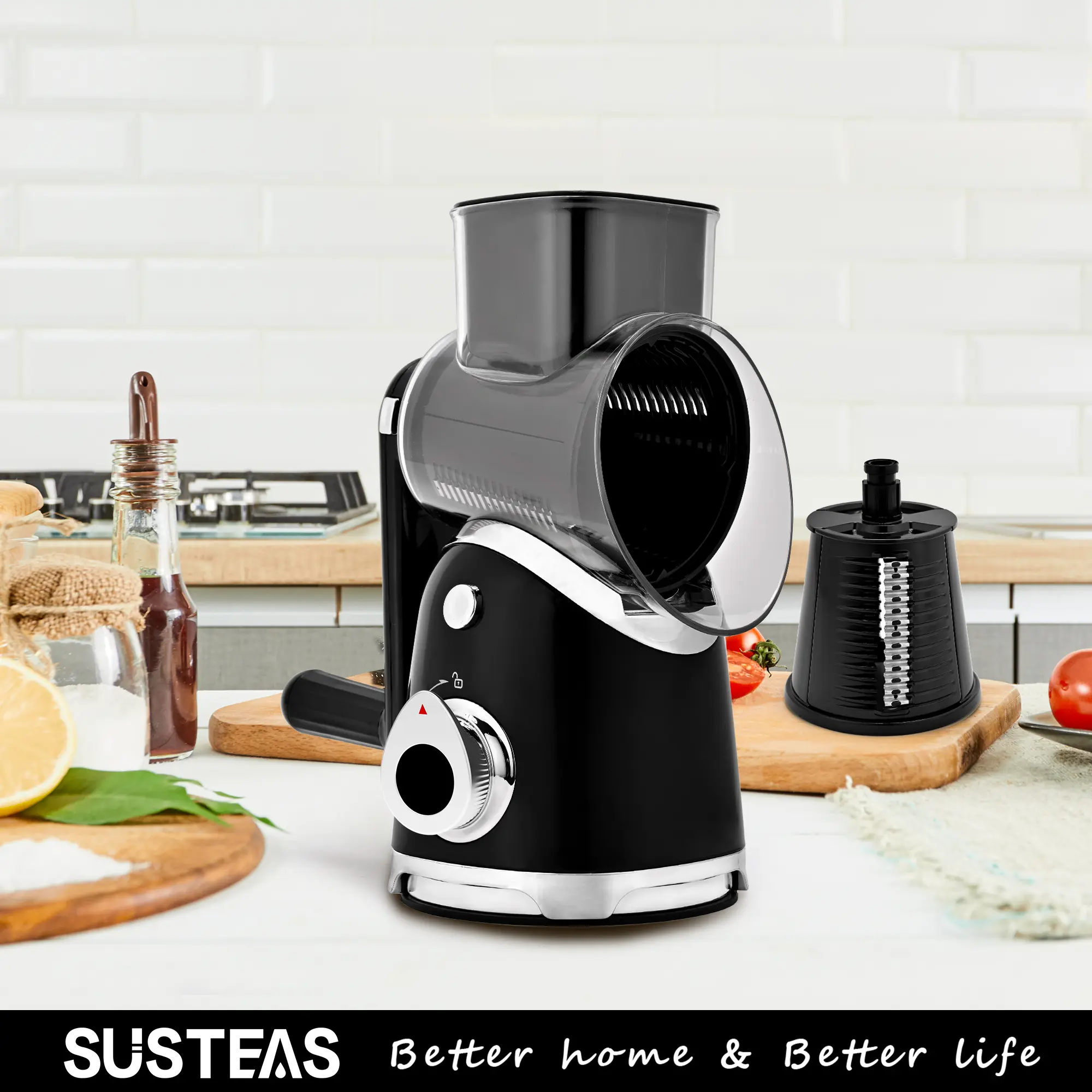 Vegetable Food Chopper with 6 Blades & Suction Base