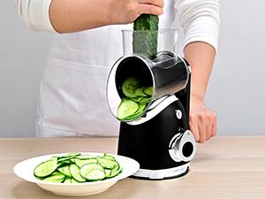 SUSTEAS Vegetable Food Chopper with 6 Design Blades, Powerful Suction Cup Base, 1 Blade Storage Rack & Rotating Cheese Gyro Cutter Kitchen Utensils New Beige summerwins,campingessentials,campinggear,home essentials