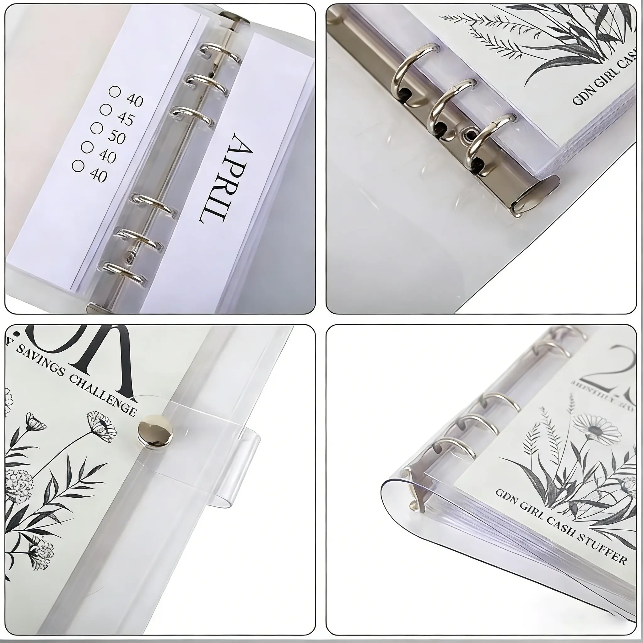 A6 12-Month Money Savings Challenge Binder with Cash Envelopes