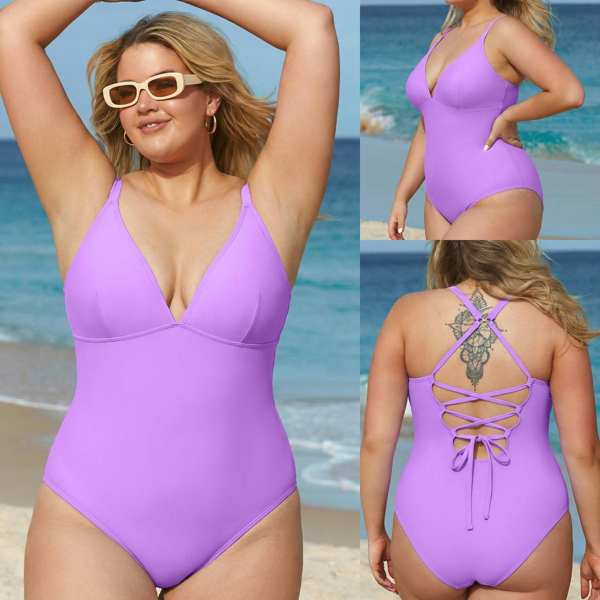 CUPSHE Plunging V-Neck One-Piece Swimsuit: Tummy Control Bathing Suit