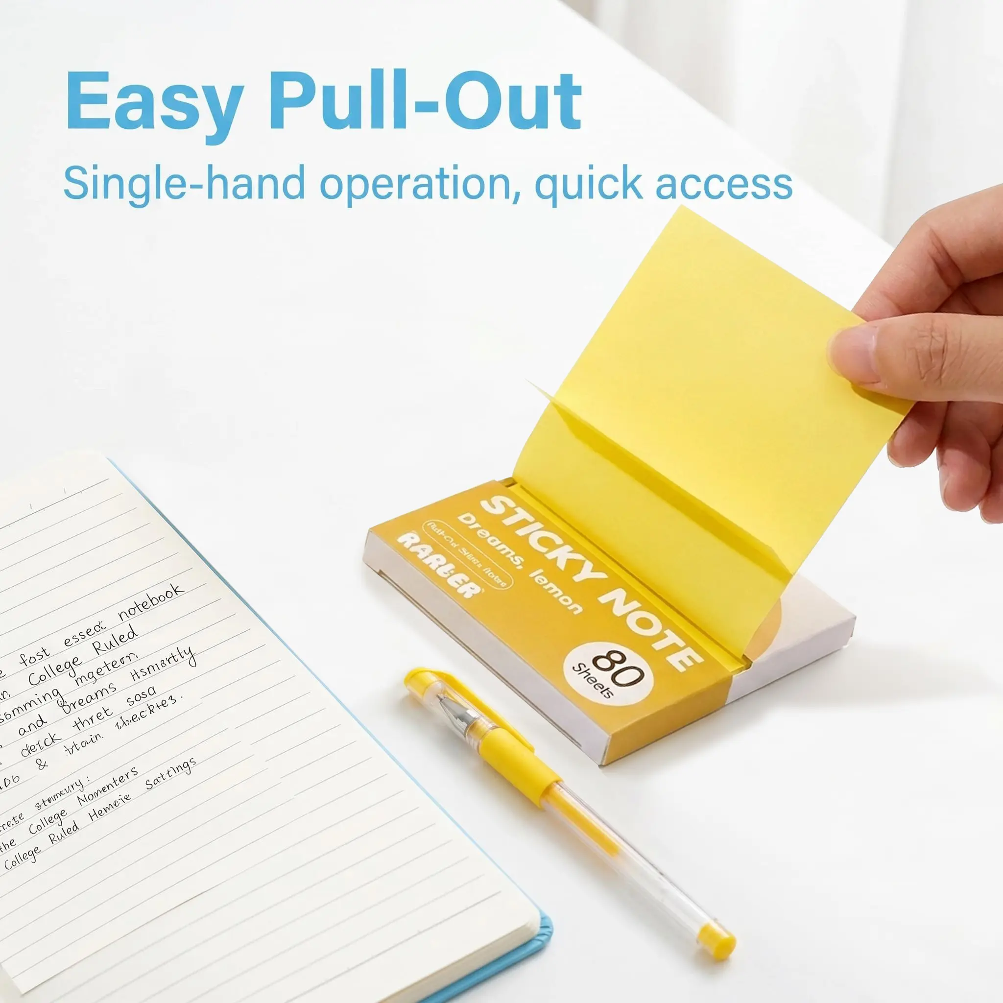 12 Boxes Transparent Pull-Out Sticky Notes (960 Sheets), Clear Self-Adhesive Pads for School & Office