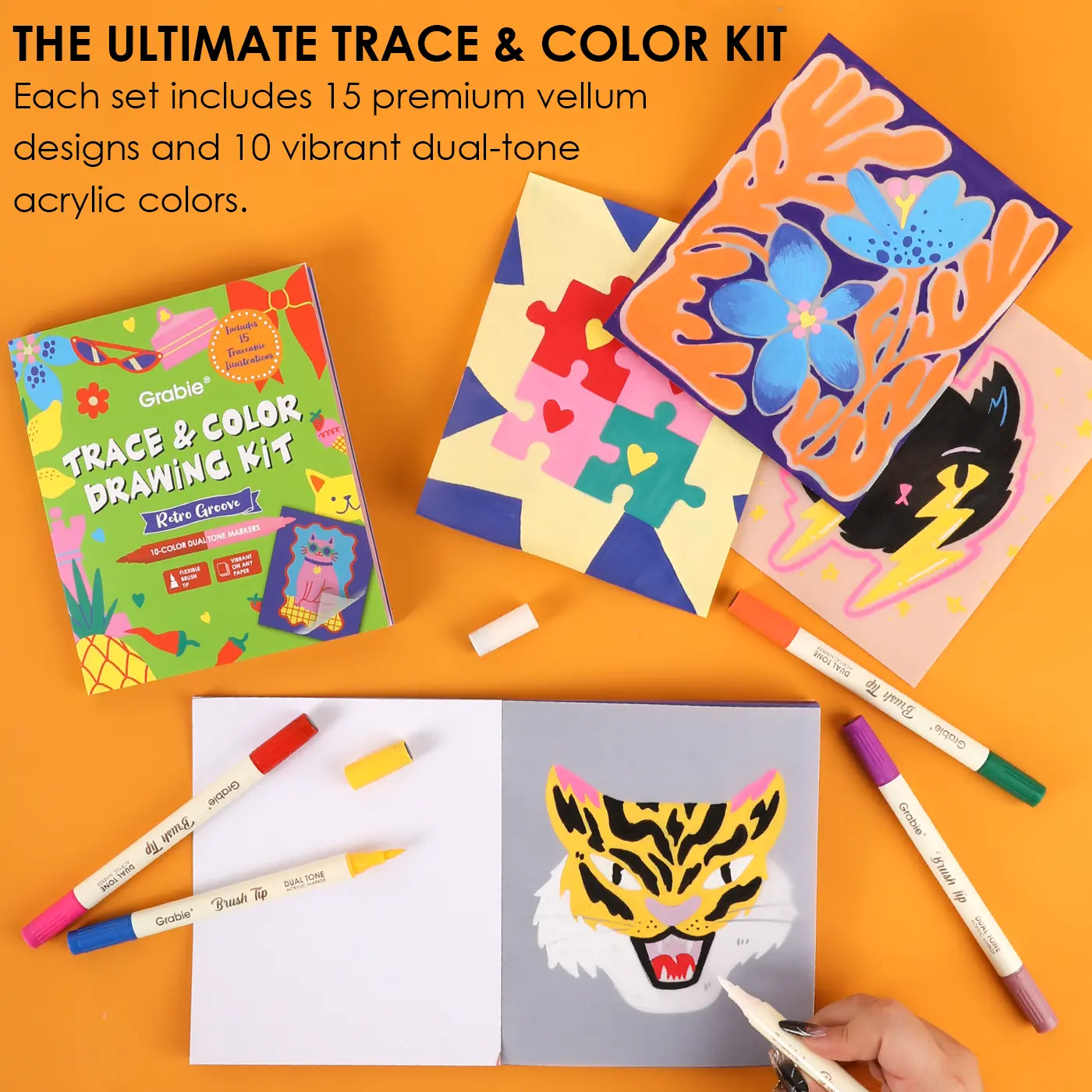 Trace & Color Art Drawing Supplies Kit with Premium Artist Tools & Materials for Adults & Kids, Ideal Gift